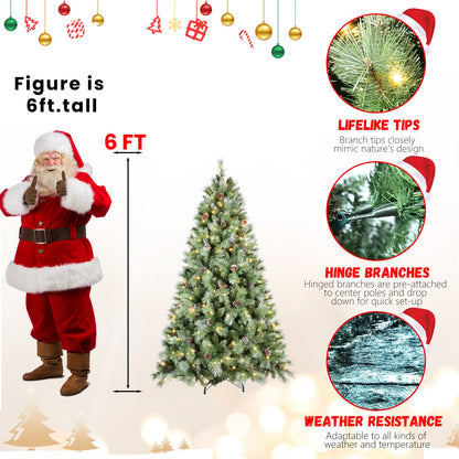Premium 5FT Christmas Tree with 200 Warm Lights