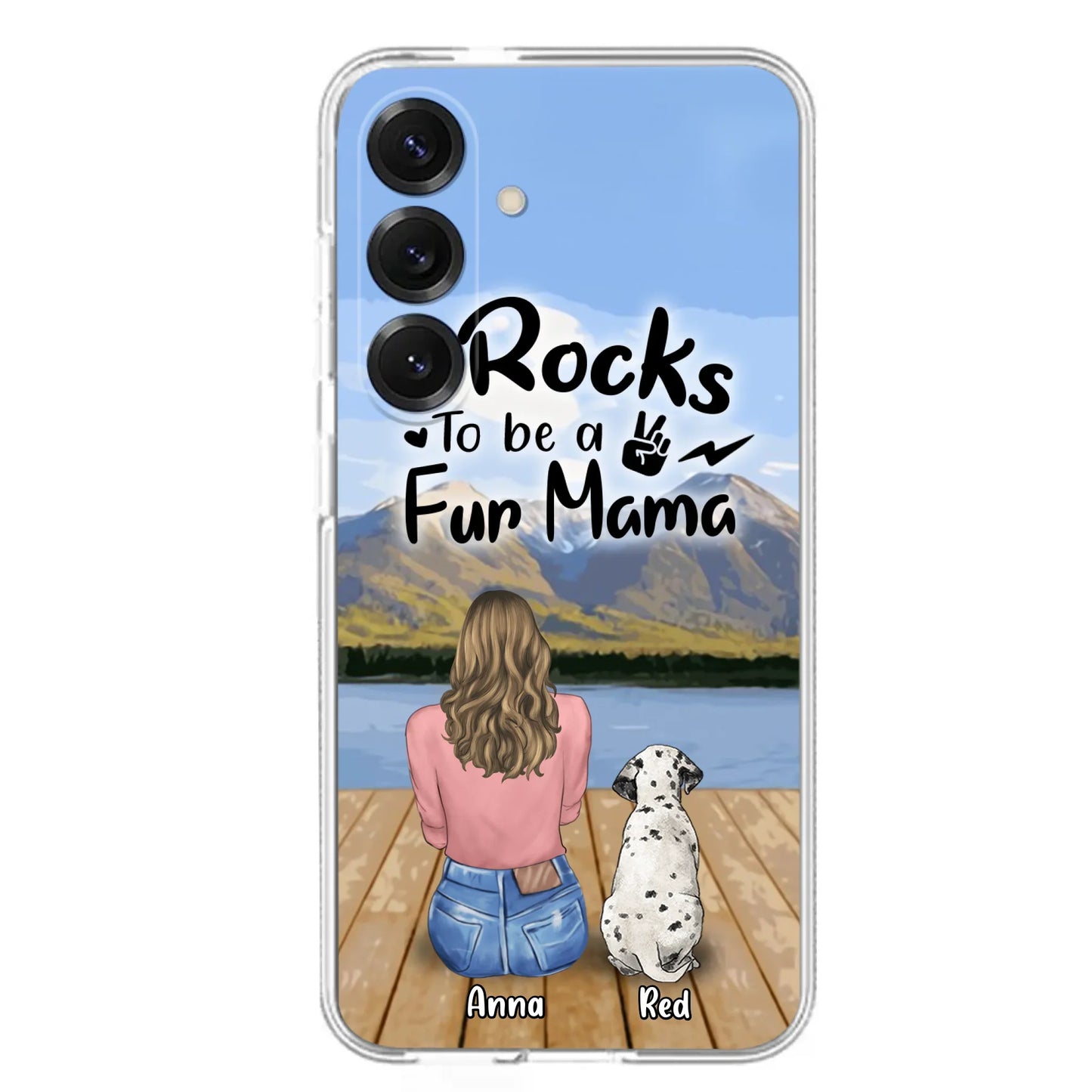 Custom Personalized Pet Mom/Pet Dad Phone Case - Gifts For Pet Lovers With Up to 4 Dogs/ Cats/ Rabbits - It Rocks To Be A Fur Mama