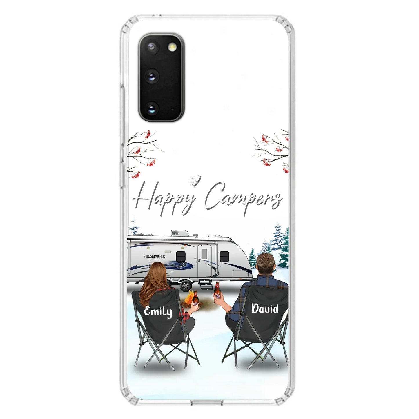 Personalized Camping Phone Case - Gift Idea For Camping Lover/Couple/Family/Friends - Happy Campers - Case For iPhone/Samsung