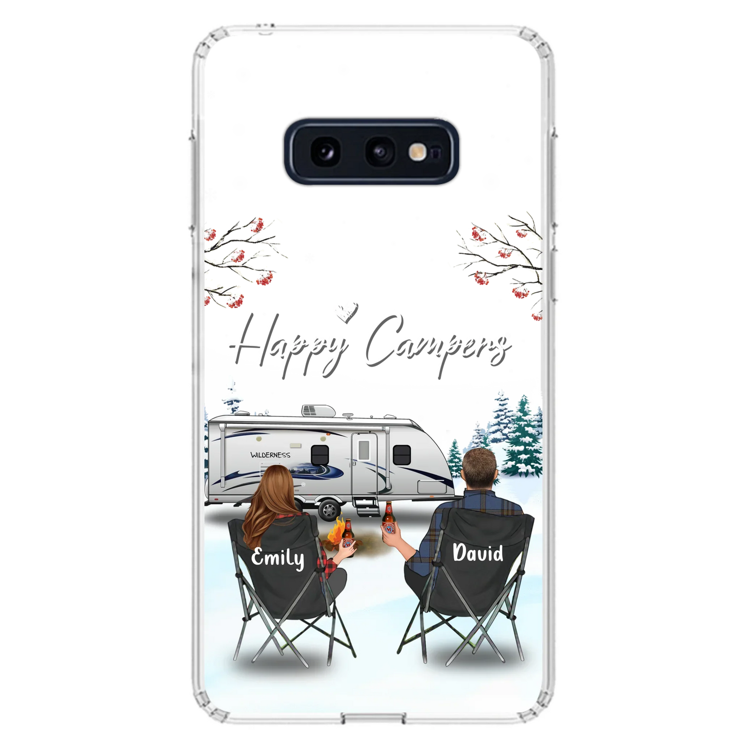 Personalized Camping Phone Case - Gift Idea For Camping Lover/Couple/Family/Friends - Happy Campers - Case For iPhone/Samsung