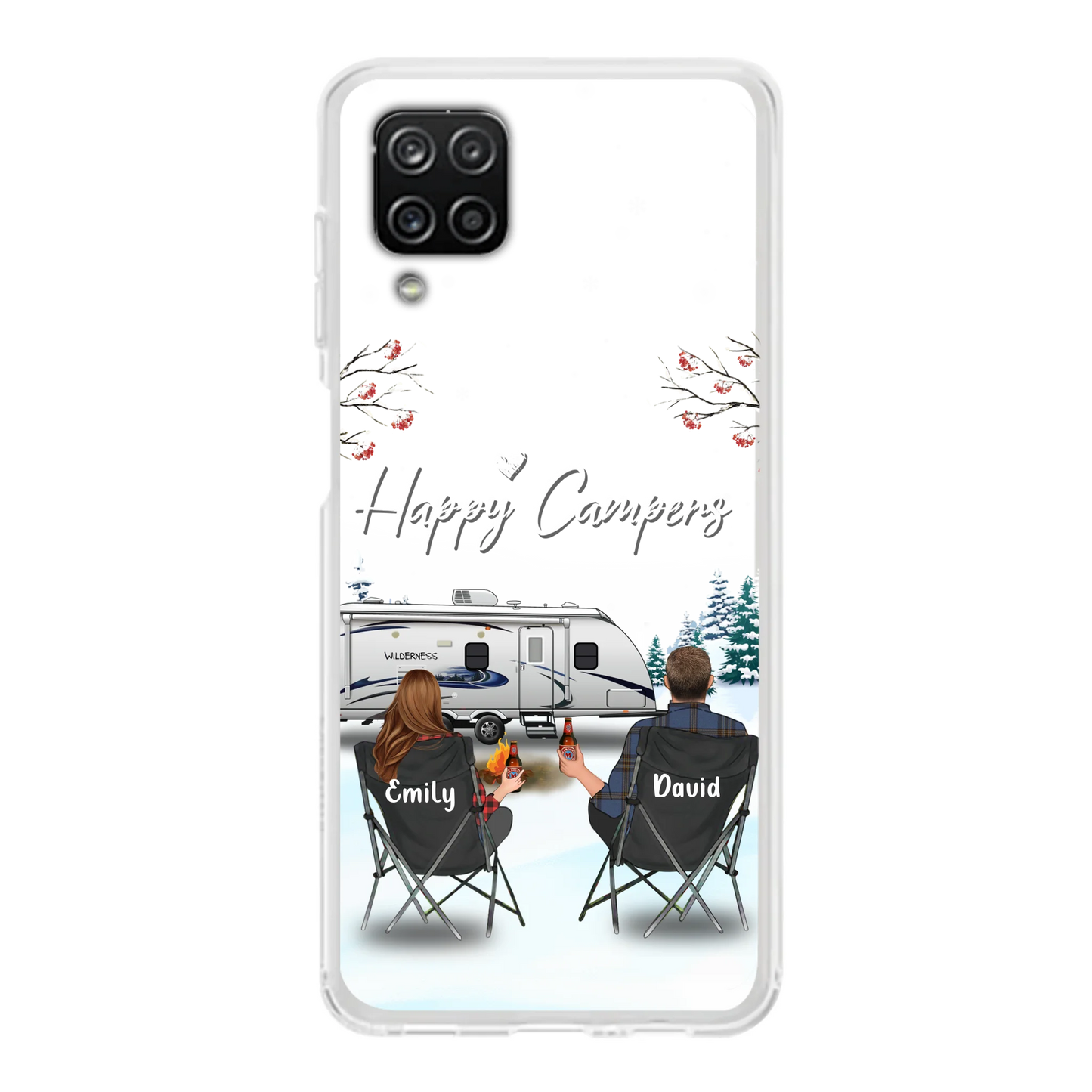 Personalized Camping Phone Case - Gift Idea For Camping Lover/Couple/Family/Friends - Happy Campers - Case For iPhone/Samsung