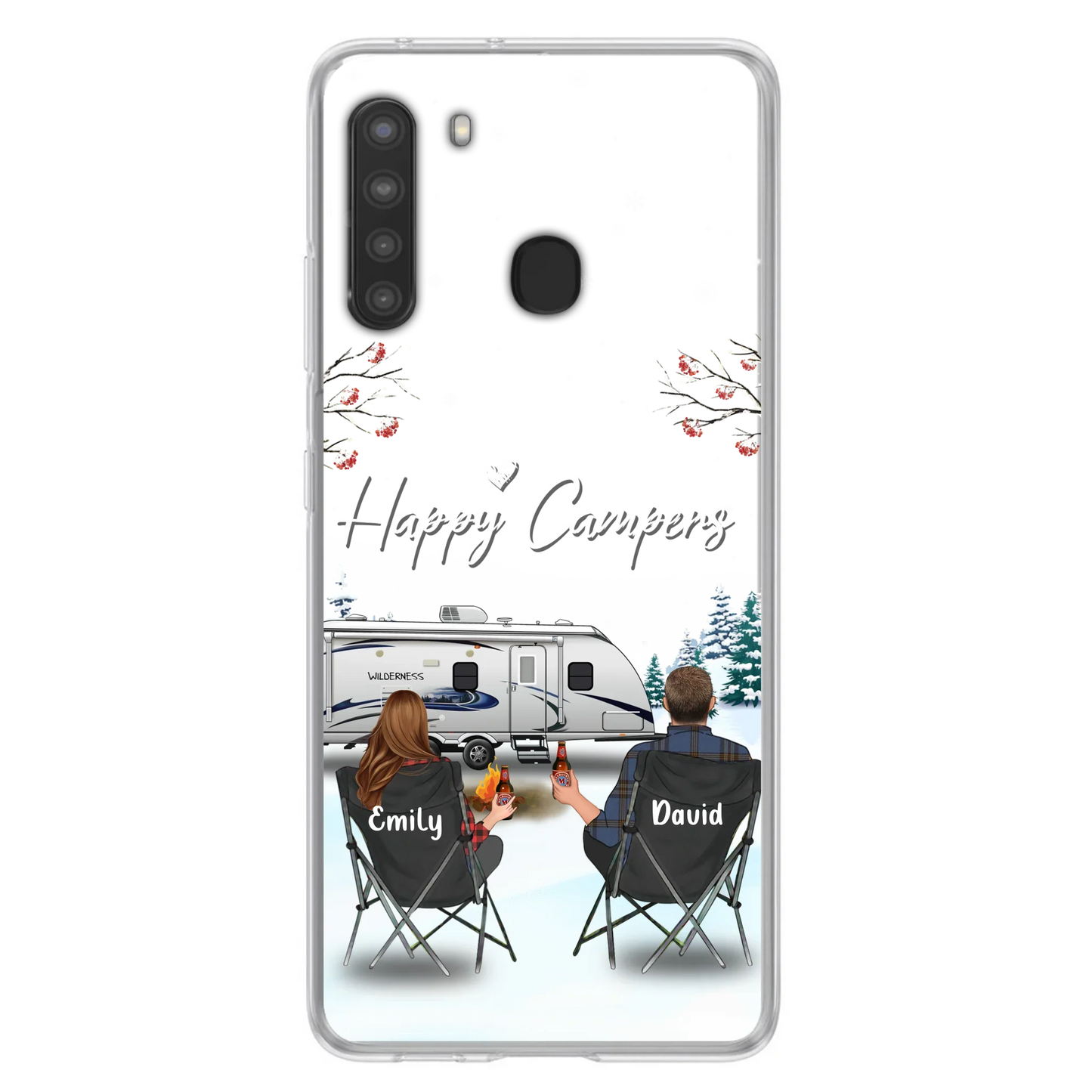 Personalized Camping Phone Case - Gift Idea For Camping Lover/Couple/Family/Friends - Happy Campers - Case For iPhone/Samsung