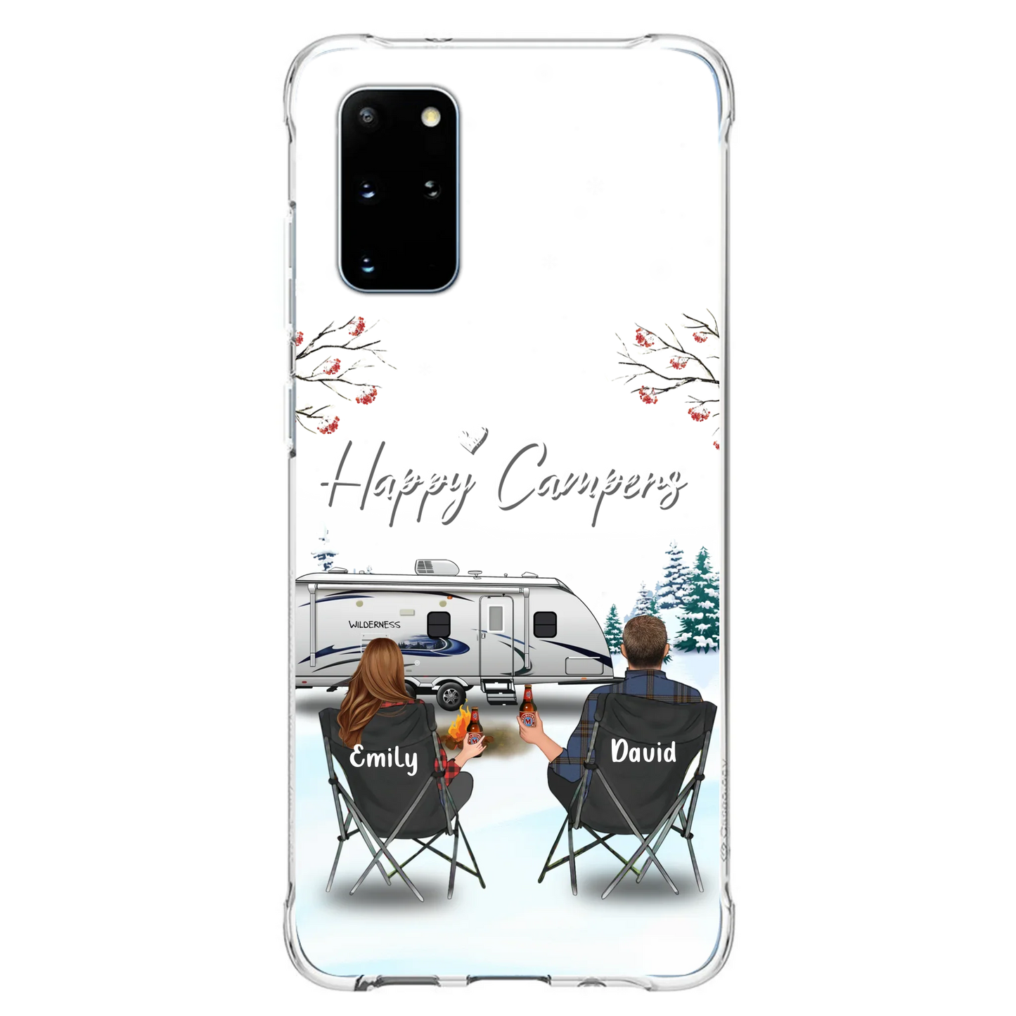 Personalized Camping Phone Case - Gift Idea For Camping Lover/Couple/Family/Friends - Happy Campers - Case For iPhone/Samsung