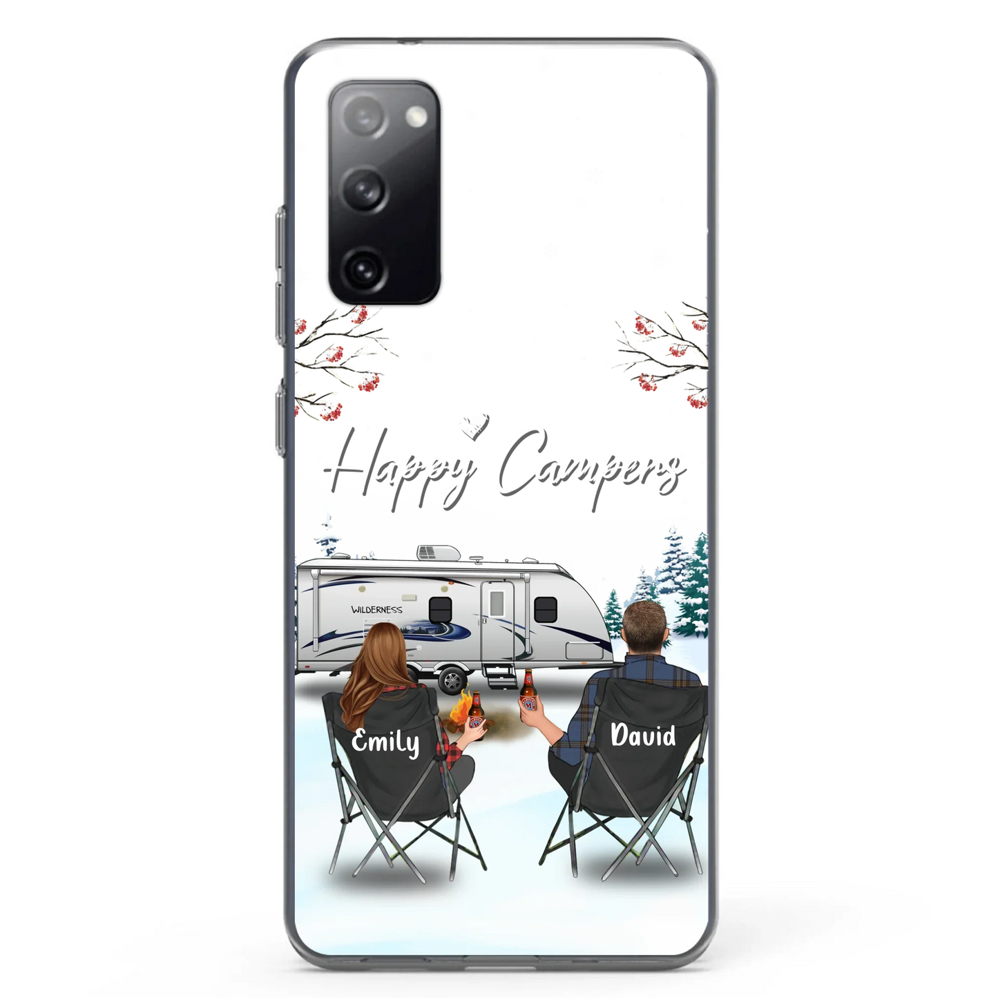Personalized Camping Phone Case - Gift Idea For Camping Lover/Couple/Family/Friends - Happy Campers - Case For iPhone/Samsung