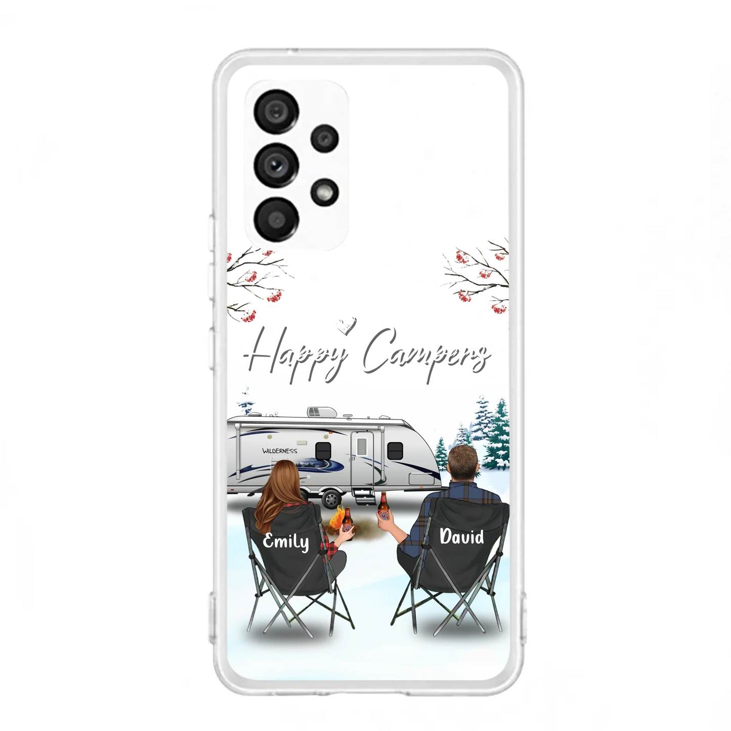Personalized Camping Phone Case - Gift Idea For Camping Lover/Couple/Family/Friends - Happy Campers - Case For iPhone/Samsung