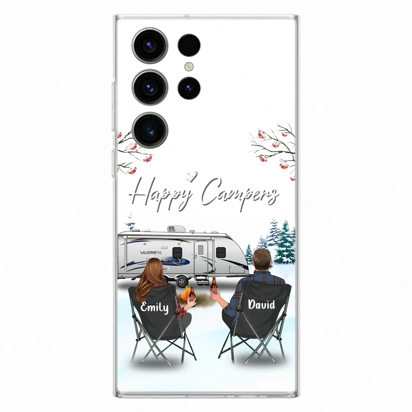 Personalized Camping Phone Case - Gift Idea For Camping Lover/Couple/Family/Friends - Happy Campers - Case For iPhone/Samsung