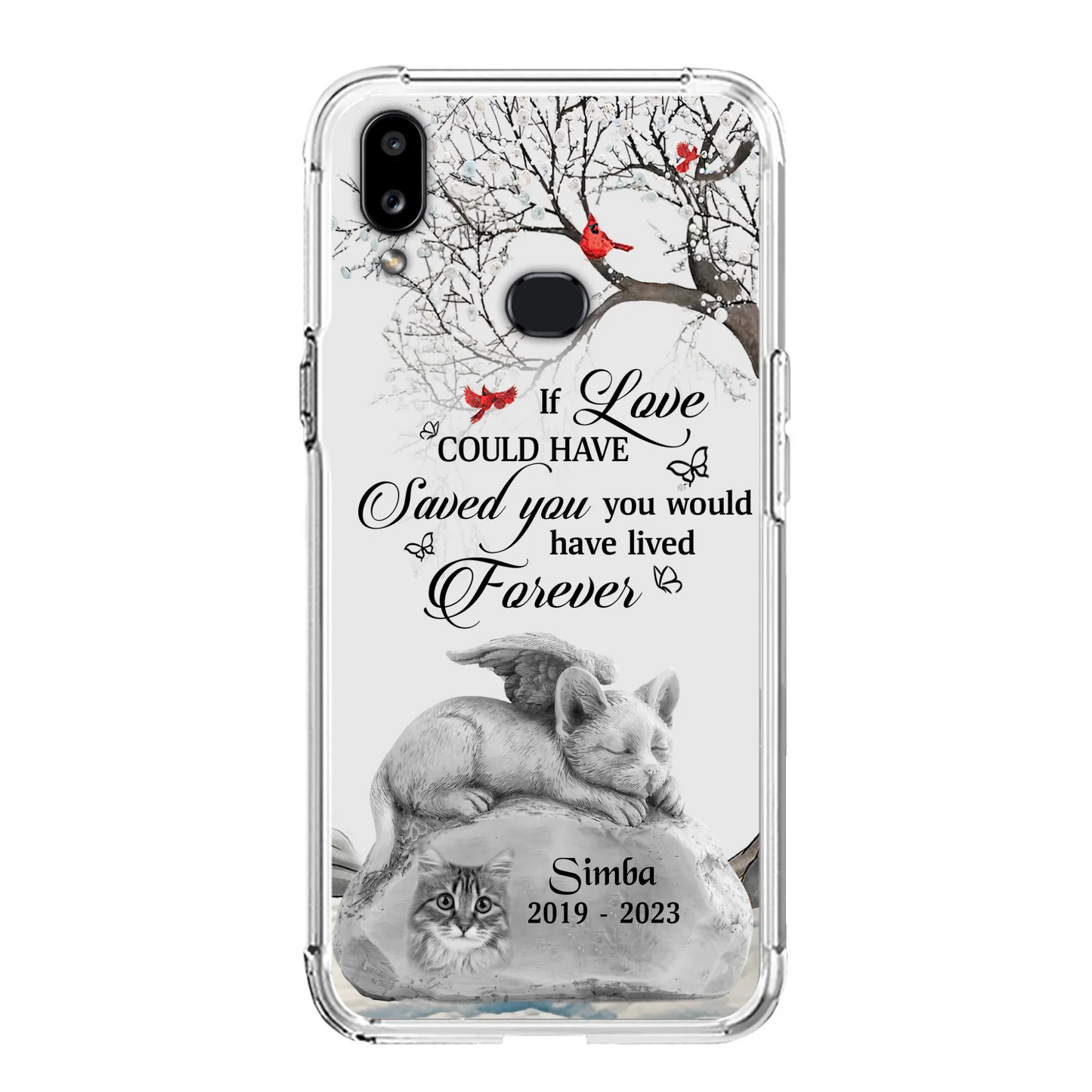 Personalized Memorial Cat Phone Case - Gift Idea For Cat Owners - If Love Could Have Saved You You Would Have Lived Forever - Case For iPhone/Samsung