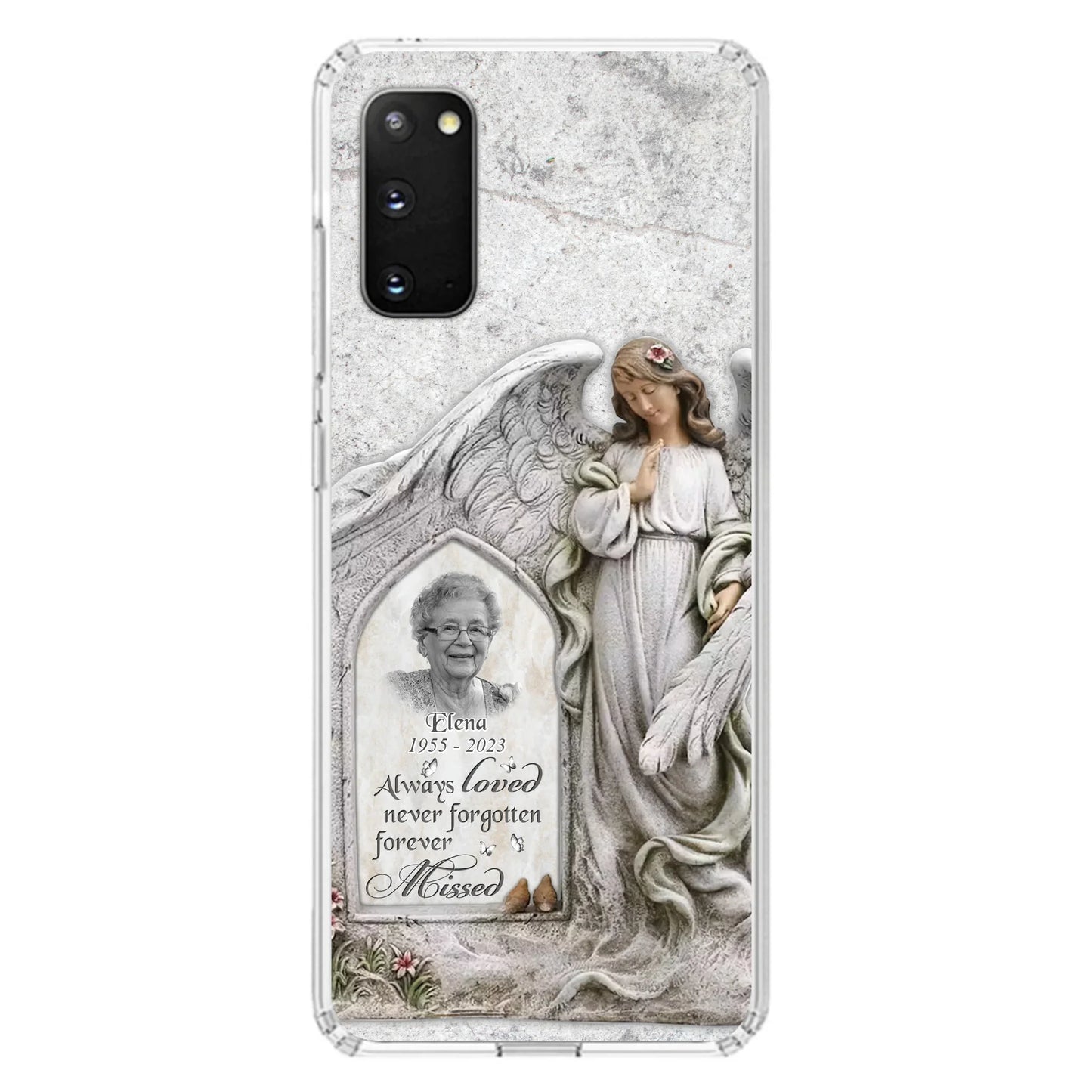 Custom Personalized Memorial Photo Phone Case - Memorial Gift Idea For Family Member - Always Loved Never Forgotten Forever Missed - Case For iPhone/Samsung