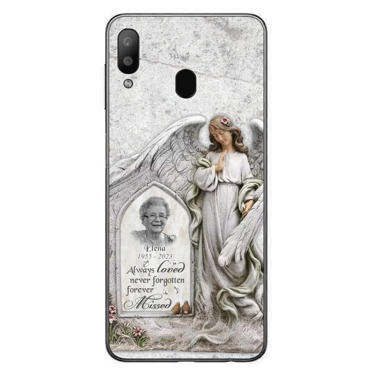 Custom Personalized Memorial Photo Phone Case - Memorial Gift Idea For Family Member - Always Loved Never Forgotten Forever Missed - Case For iPhone/Samsung