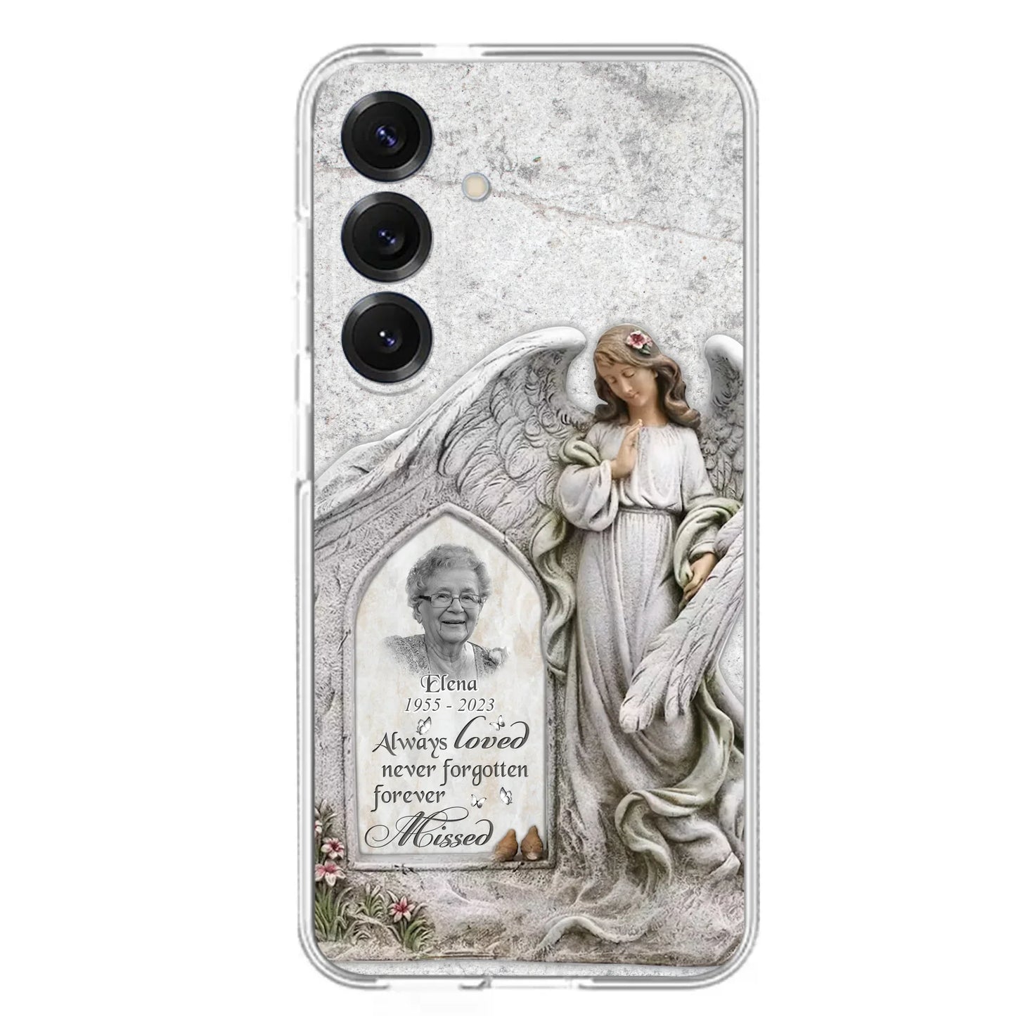 Custom Personalized Memorial Photo Phone Case - Memorial Gift Idea For Family Member - Always Loved Never Forgotten Forever Missed - Case For iPhone/Samsung