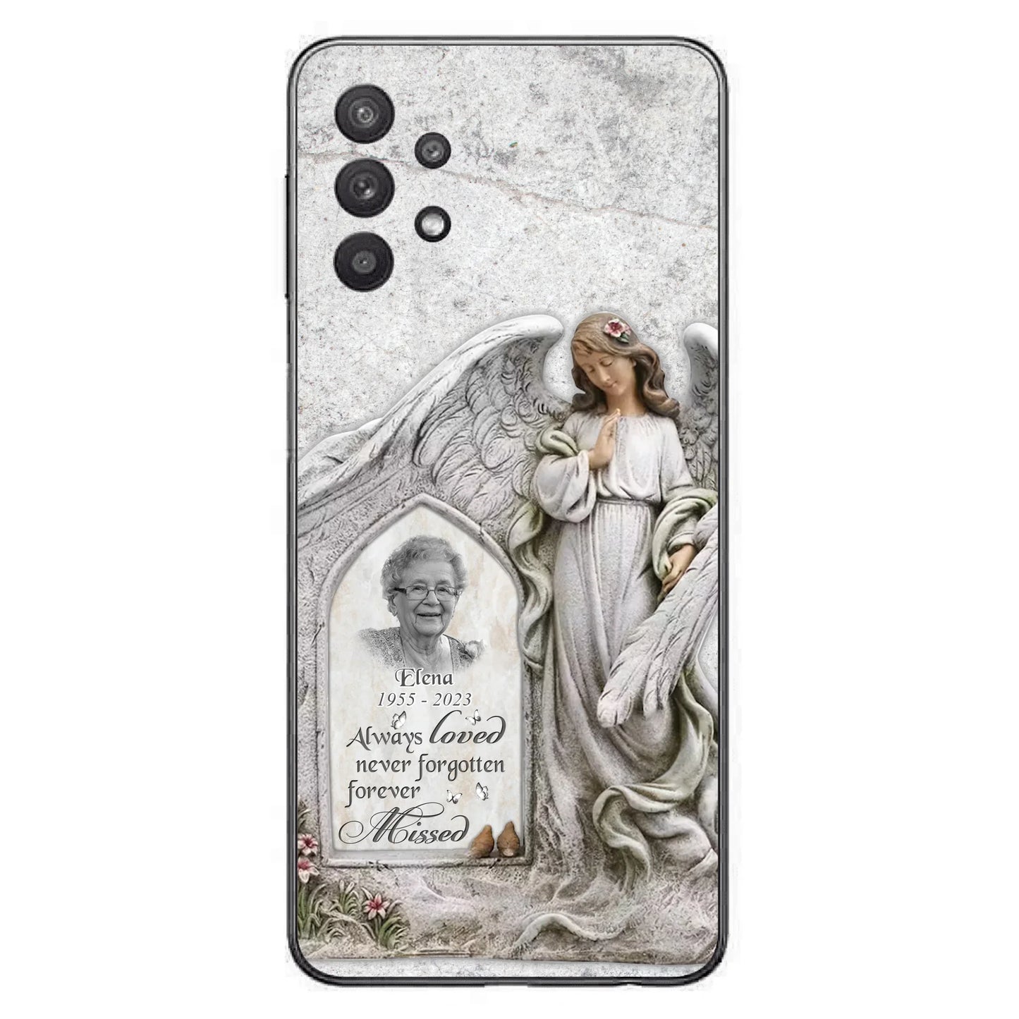 Custom Personalized Memorial Photo Phone Case - Memorial Gift Idea For Family Member - Always Loved Never Forgotten Forever Missed - Case For iPhone/Samsung