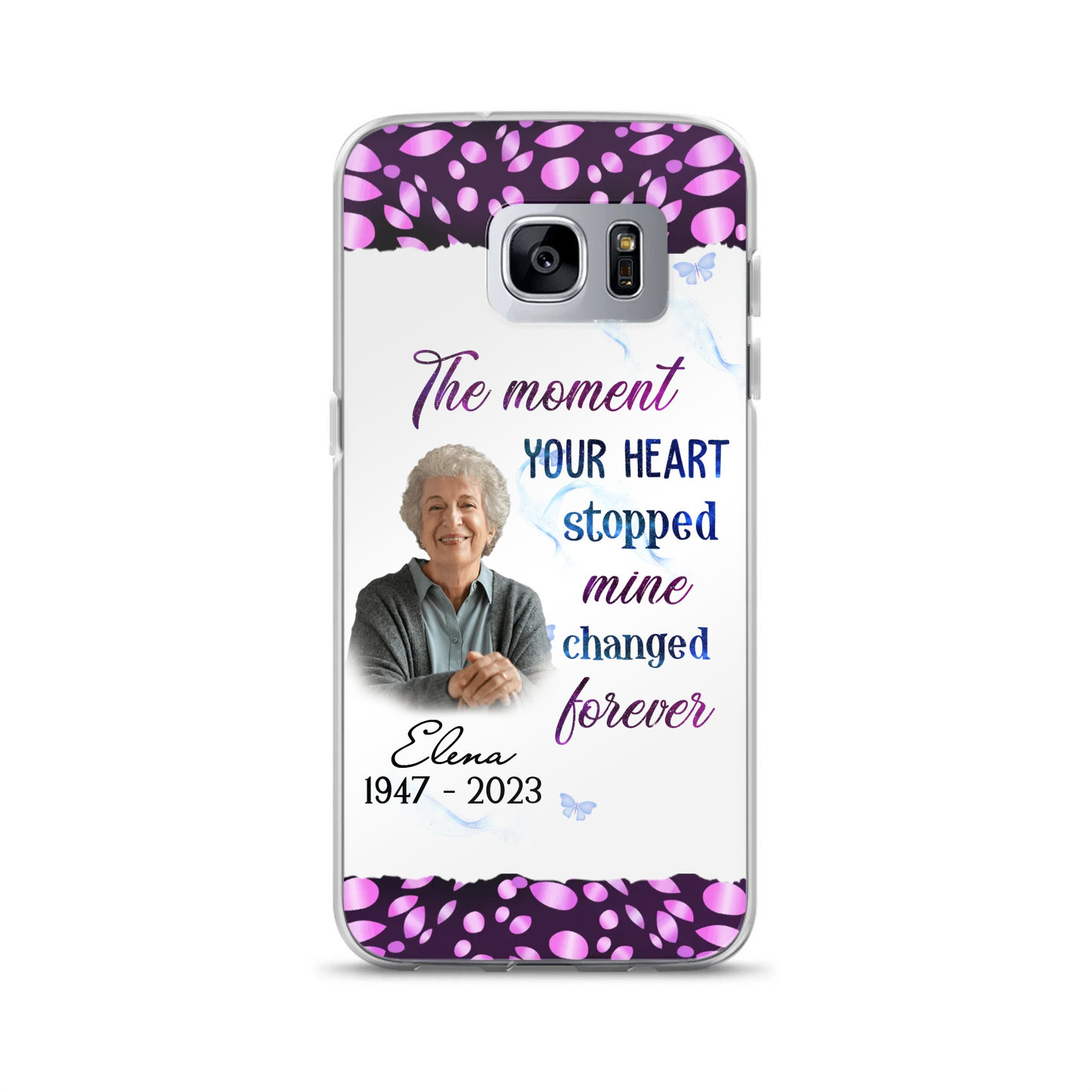 Custom Personalized Memorial Photo Phone Case - Memorial Gift For Family Member - Upload Photo - Case For iPhone/Samsung - The Moment Your Heart Stopped Mine Changed Forever
