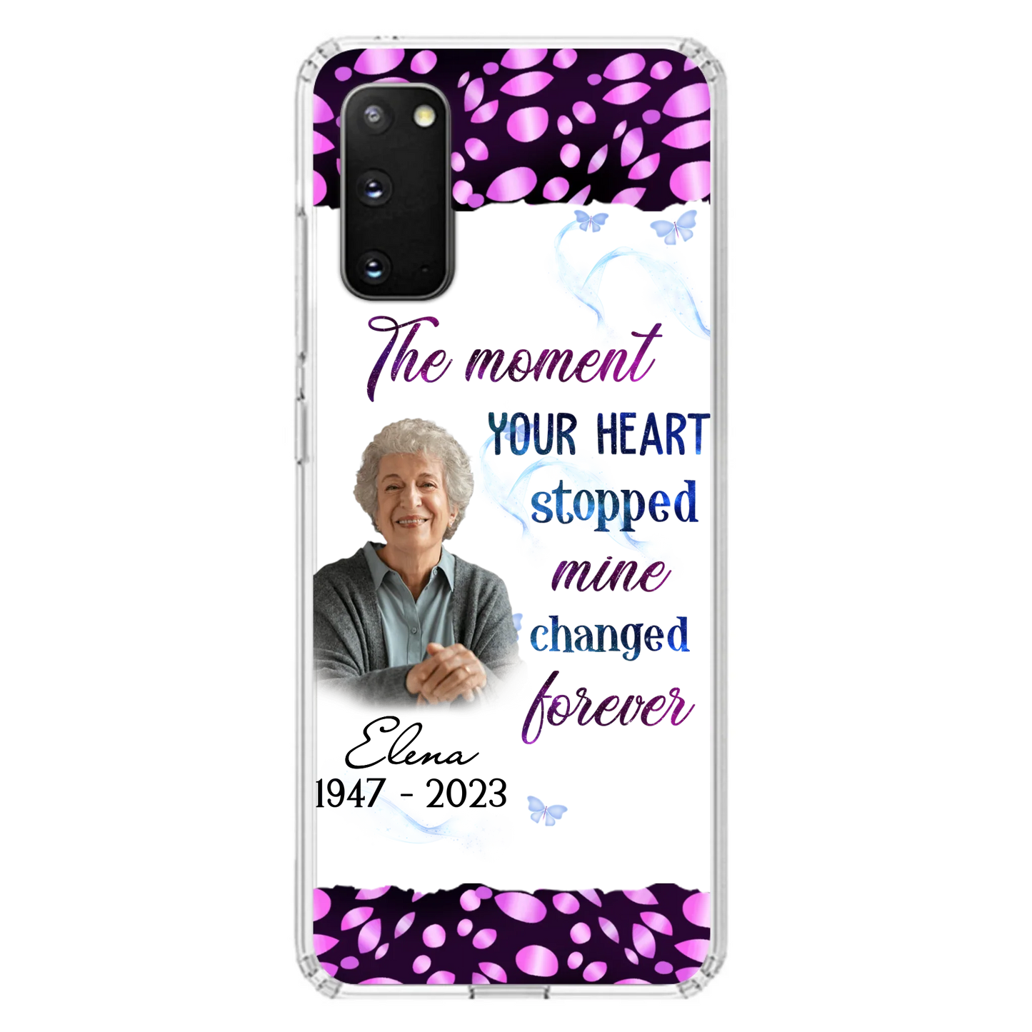 Custom Personalized Memorial Photo Phone Case - Memorial Gift For Family Member - Upload Photo - Case For iPhone/Samsung - The Moment Your Heart Stopped Mine Changed Forever