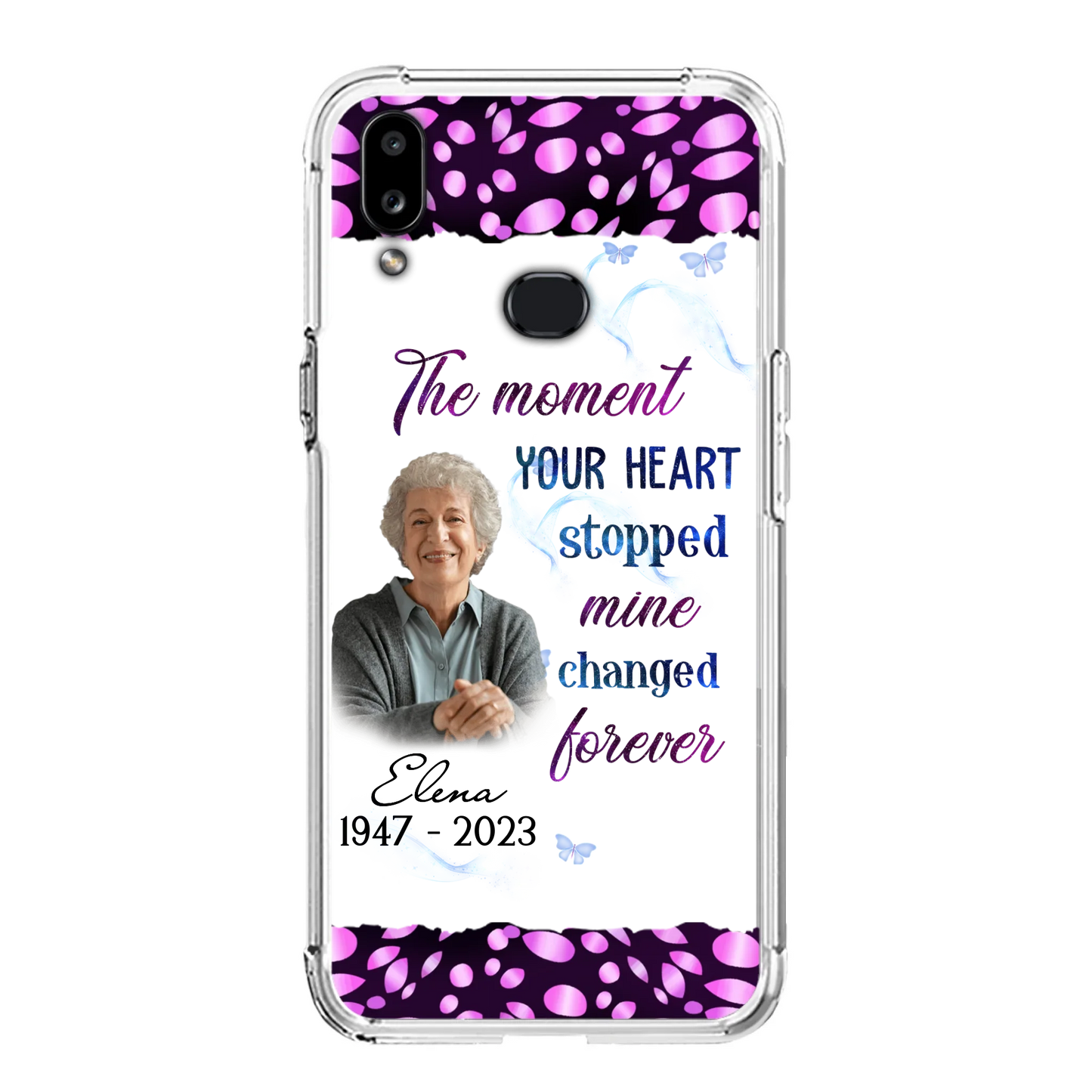 Custom Personalized Memorial Photo Phone Case - Memorial Gift For Family Member - Upload Photo - Case For iPhone/Samsung - The Moment Your Heart Stopped Mine Changed Forever