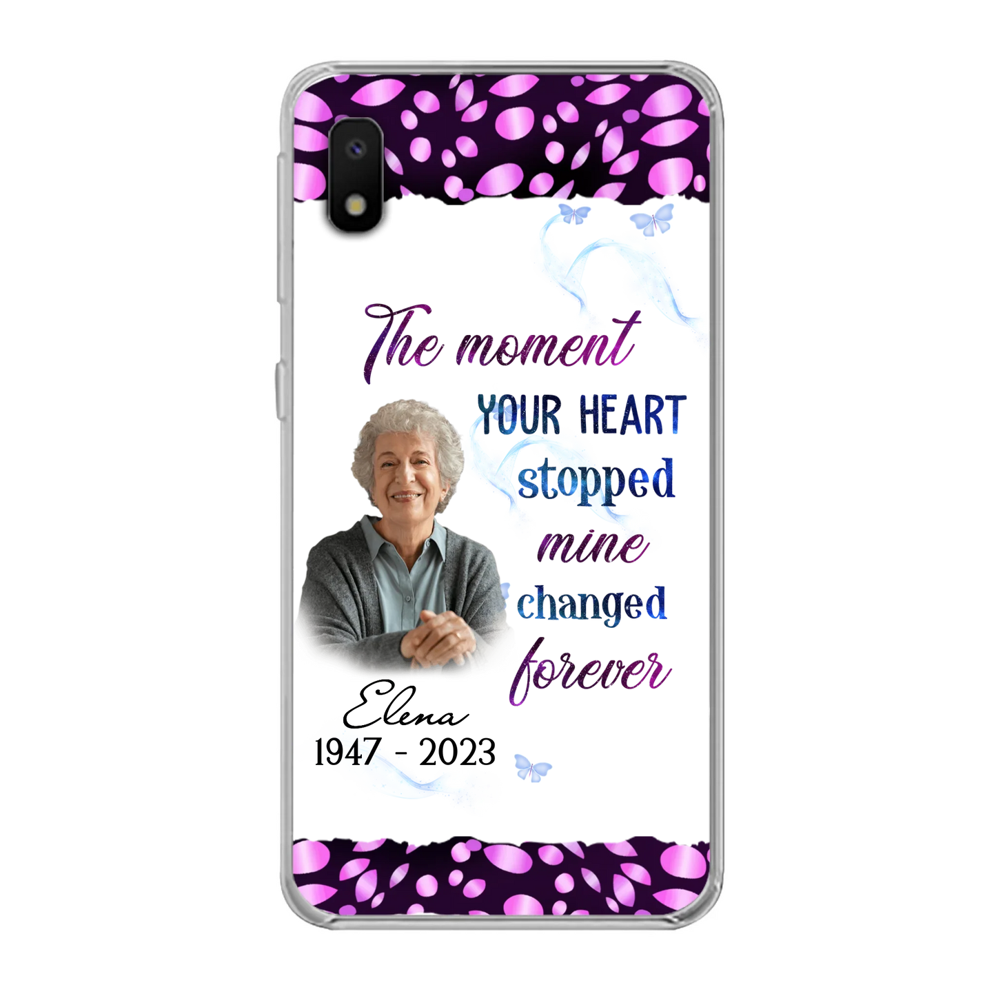 Custom Personalized Memorial Photo Phone Case - Memorial Gift For Family Member - Upload Photo - Case For iPhone/Samsung - The Moment Your Heart Stopped Mine Changed Forever