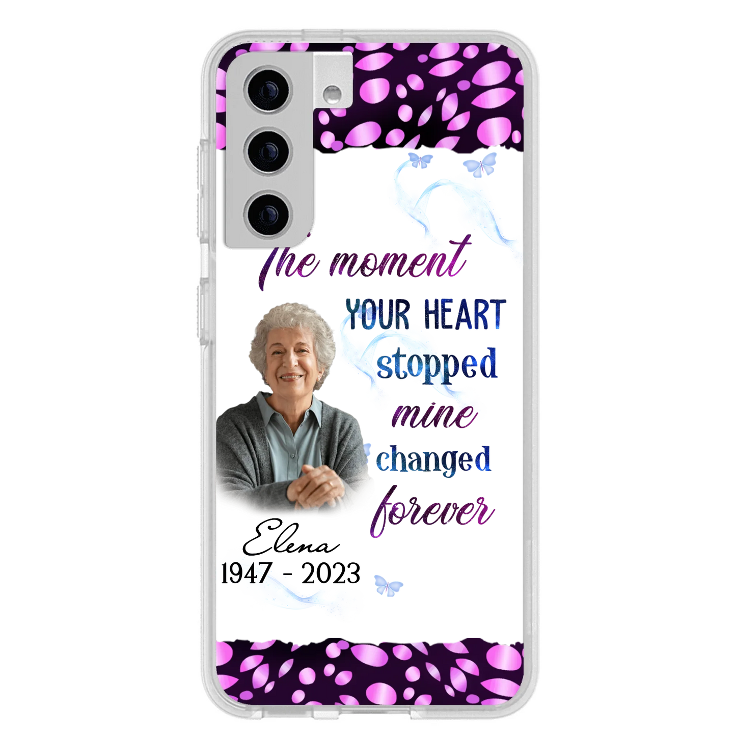 Custom Personalized Memorial Photo Phone Case - Memorial Gift For Family Member - Upload Photo - Case For iPhone/Samsung - The Moment Your Heart Stopped Mine Changed Forever