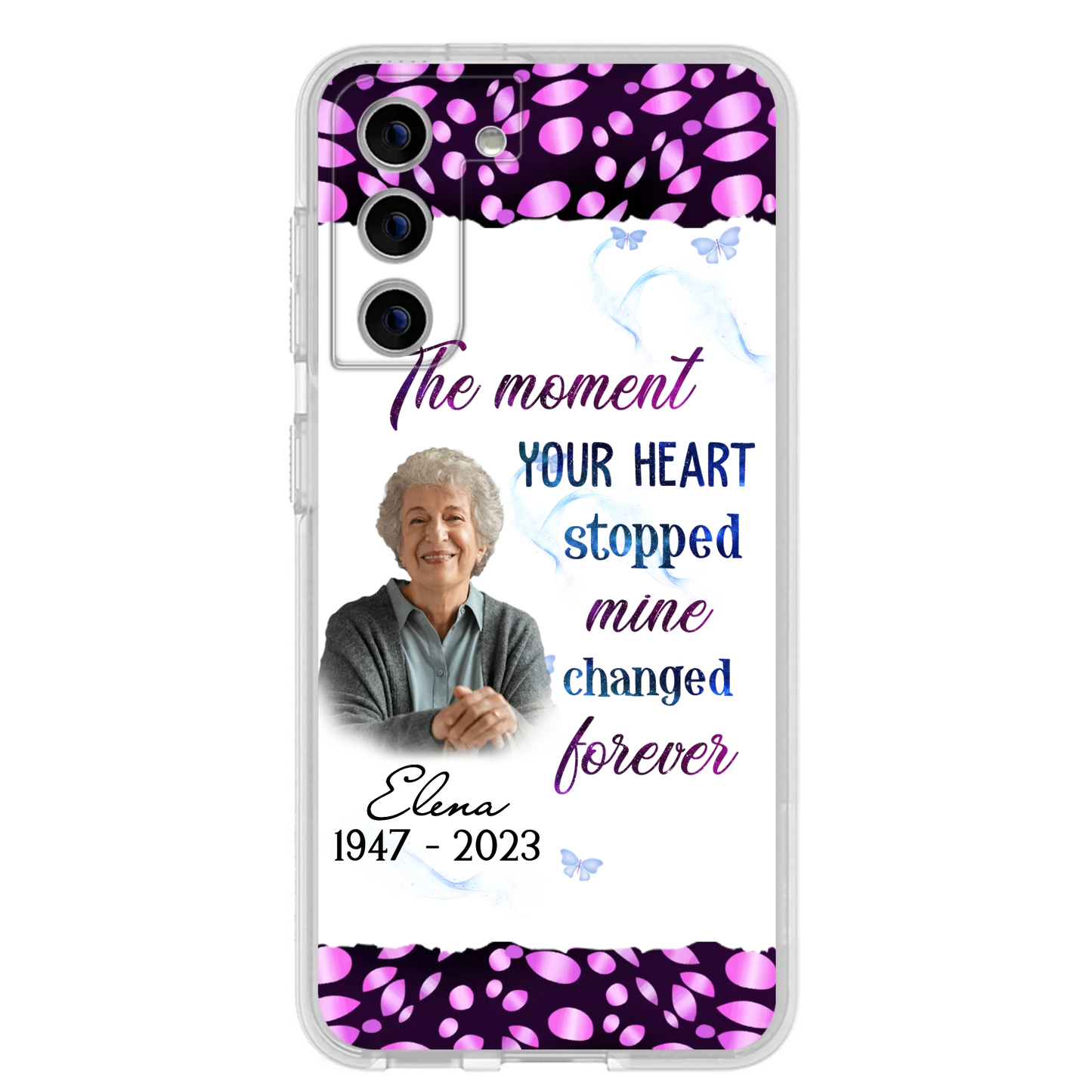 Custom Personalized Memorial Photo Phone Case - Memorial Gift For Family Member - Upload Photo - Case For iPhone/Samsung - The Moment Your Heart Stopped Mine Changed Forever