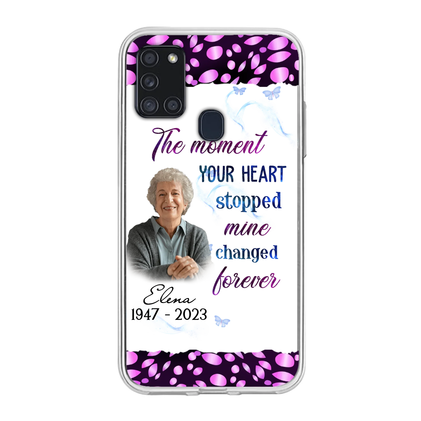 Custom Personalized Memorial Photo Phone Case - Memorial Gift For Family Member - Upload Photo - Case For iPhone/Samsung - The Moment Your Heart Stopped Mine Changed Forever