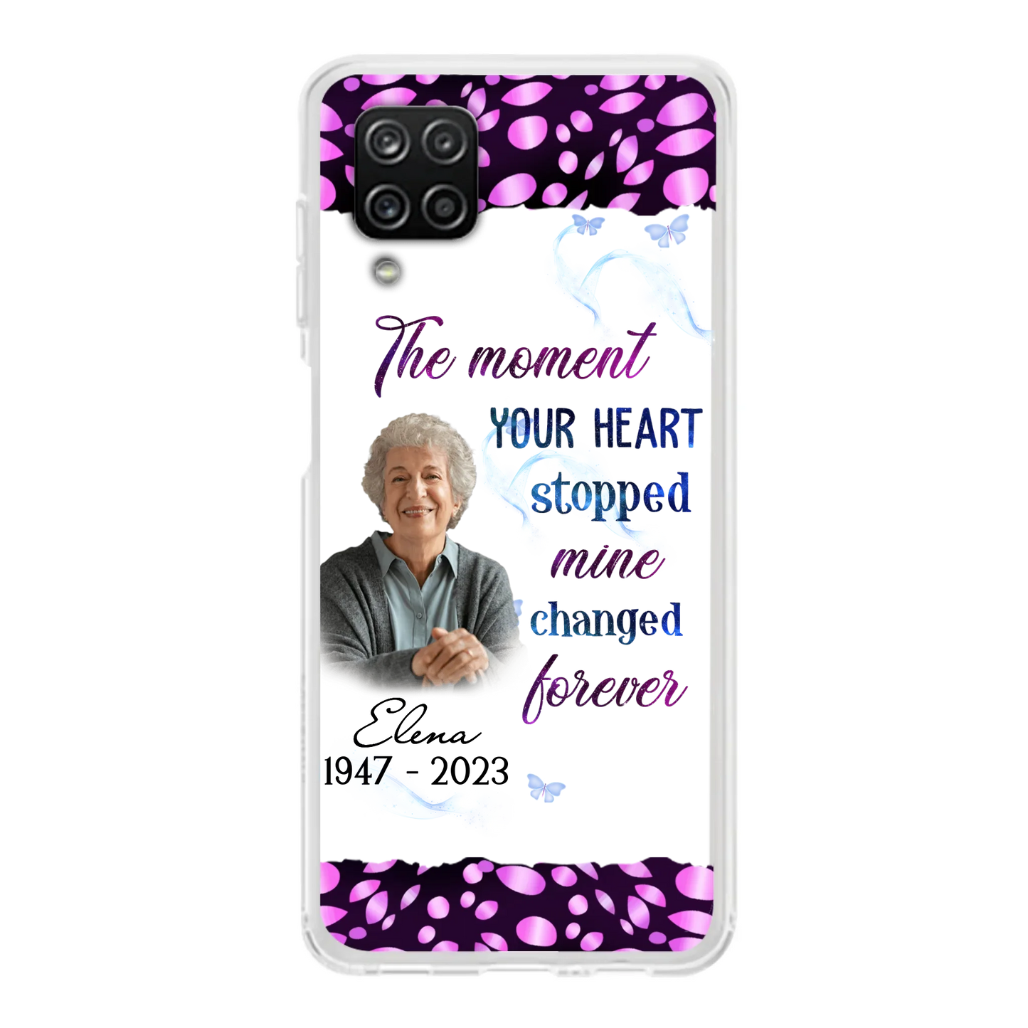 Custom Personalized Memorial Photo Phone Case - Memorial Gift For Family Member - Upload Photo - Case For iPhone/Samsung - The Moment Your Heart Stopped Mine Changed Forever