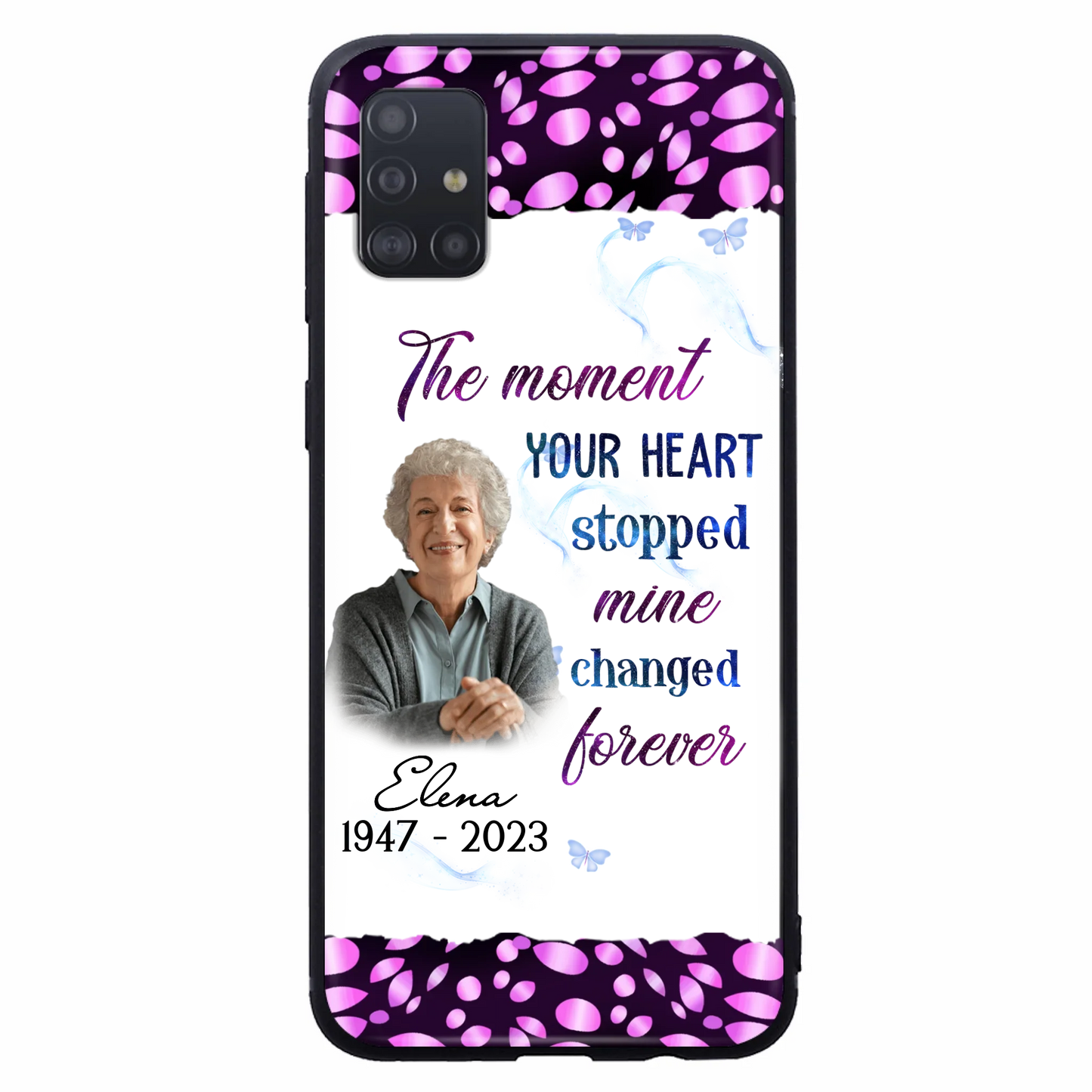 Custom Personalized Memorial Photo Phone Case - Memorial Gift For Family Member - Upload Photo - Case For iPhone/Samsung - The Moment Your Heart Stopped Mine Changed Forever