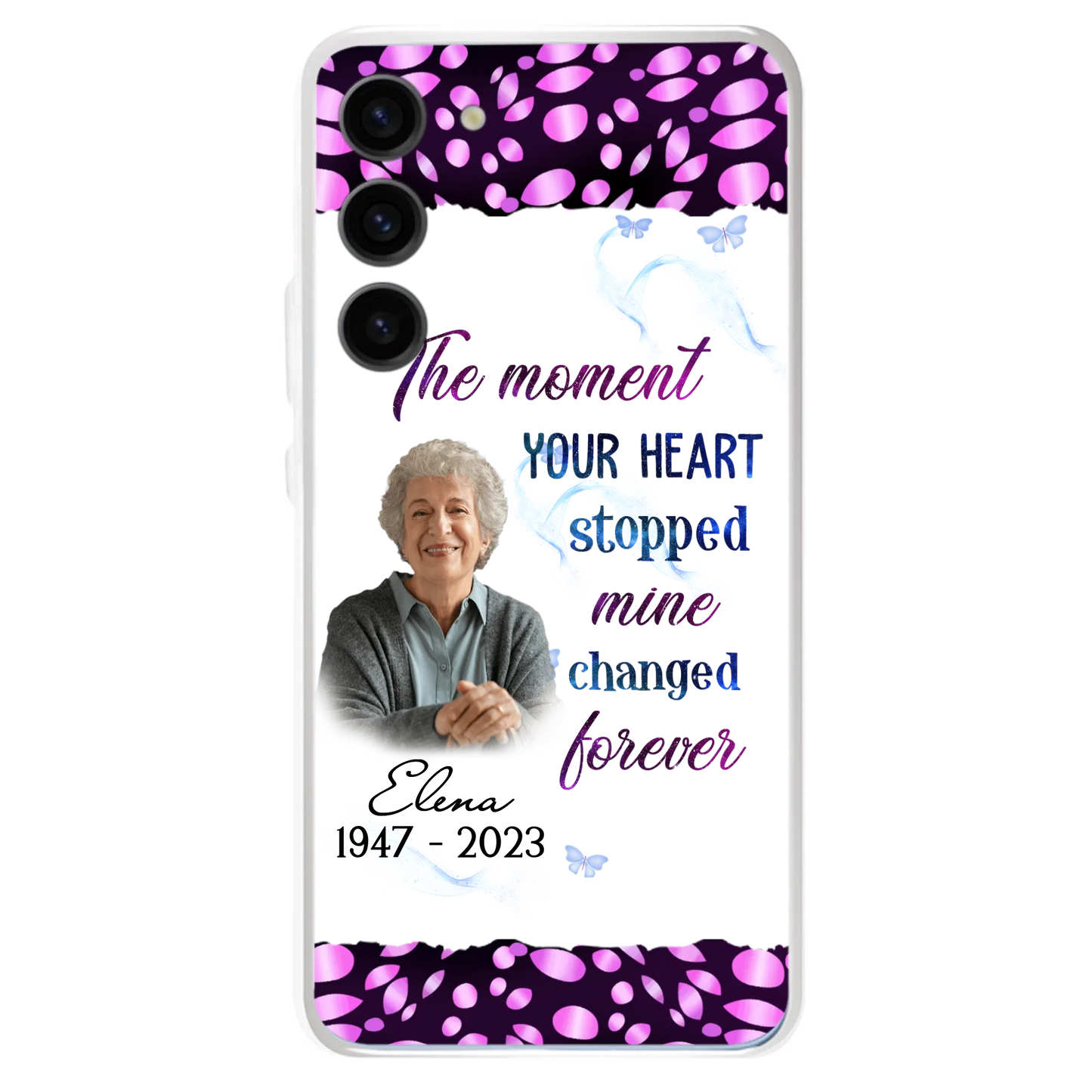 Custom Personalized Memorial Photo Phone Case - Memorial Gift For Family Member - Upload Photo - Case For iPhone/Samsung - The Moment Your Heart Stopped Mine Changed Forever