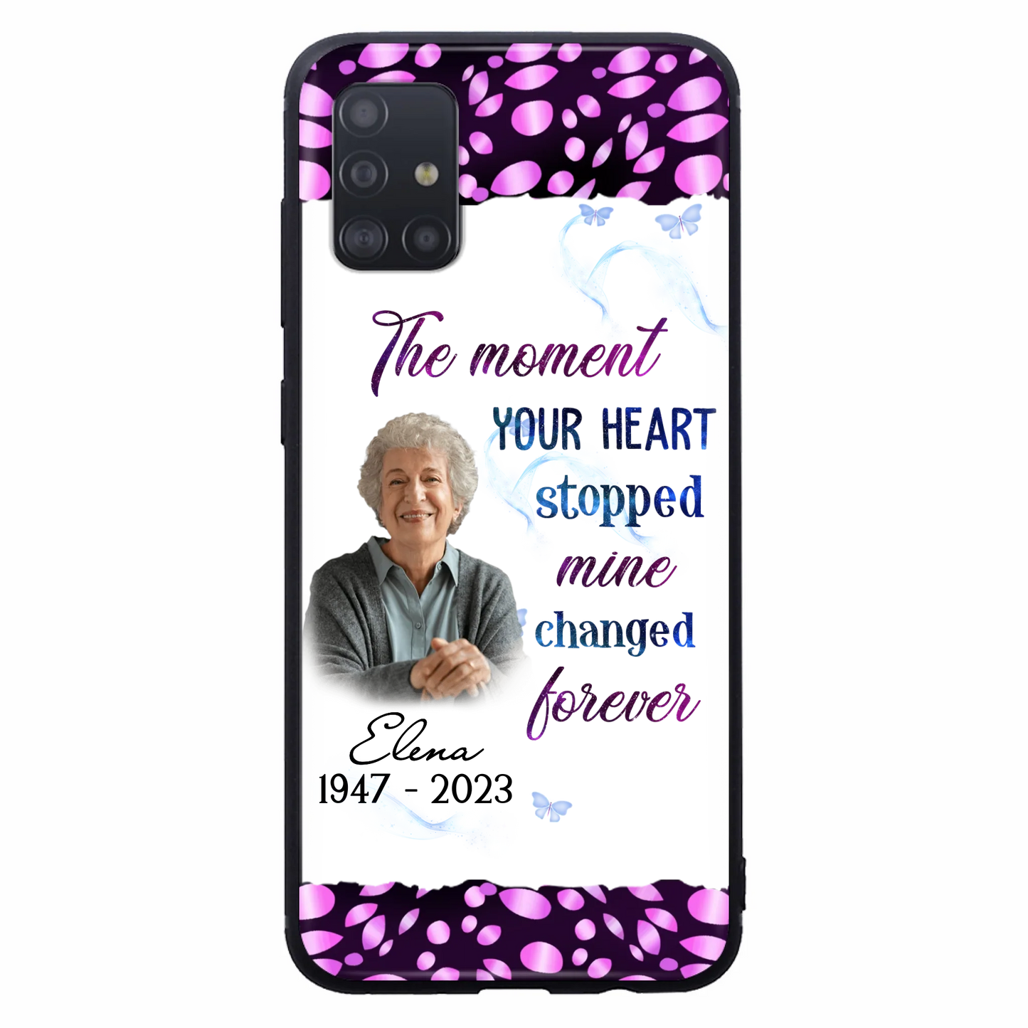 Custom Personalized Memorial Photo Phone Case - Memorial Gift For Family Member - Upload Photo - Case For iPhone/Samsung - The Moment Your Heart Stopped Mine Changed Forever