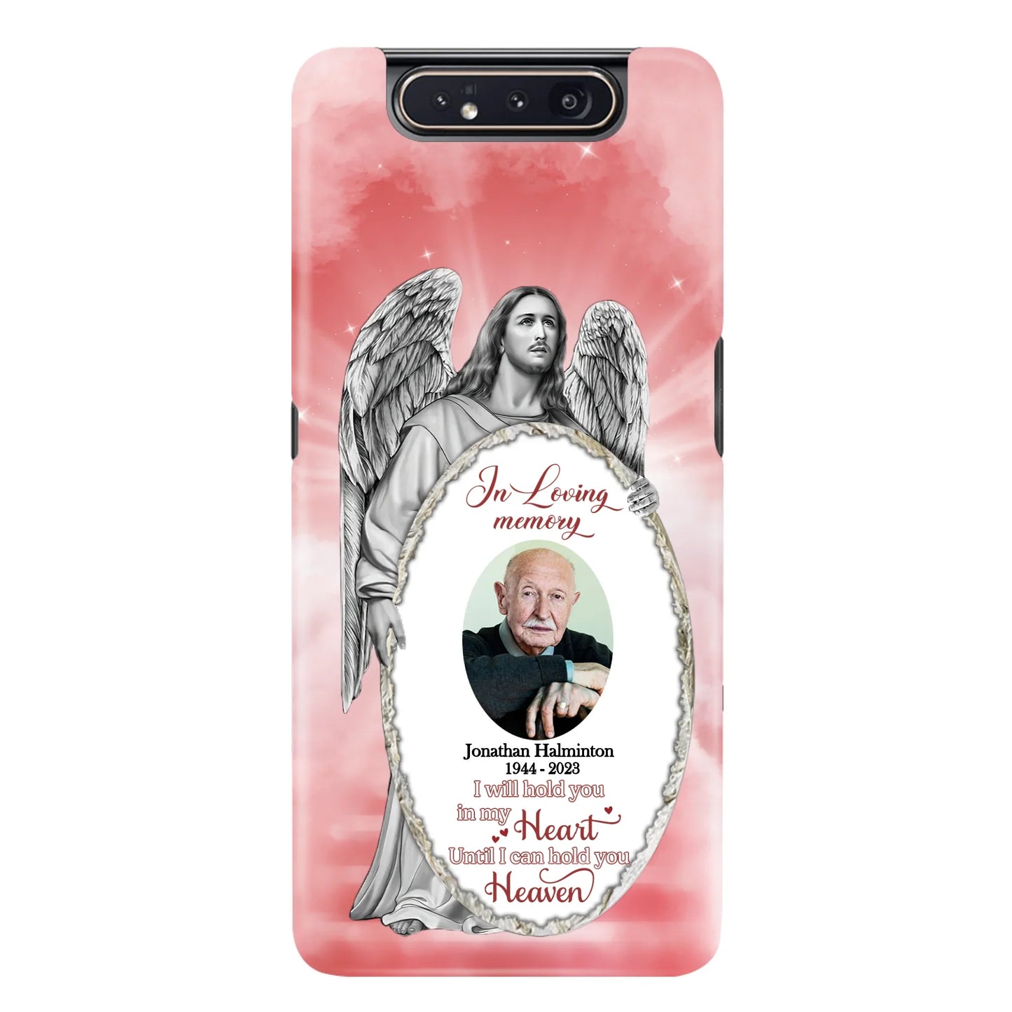 Custom Personalized Jesus Christ Memorial Photo Phone Case - Memorial Gift Idea For Family Member - I Will Hold You in My Heart Until I Can Hold You in Heaven - Case For iPhone/Samsung