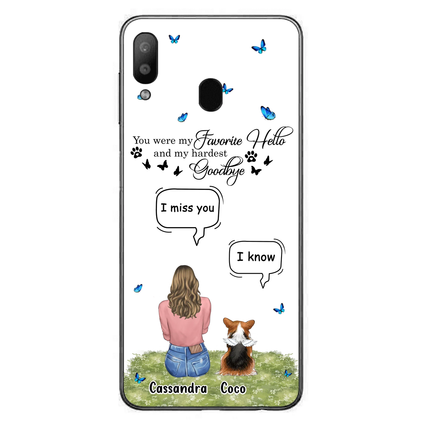 Personalized Pet Phone Case - Upto 4 Pets - Mother's Day Gift Idea For Couple/Dog/Cat Lover - You Were My Favorite Hello - Case For iPhone/Samsung