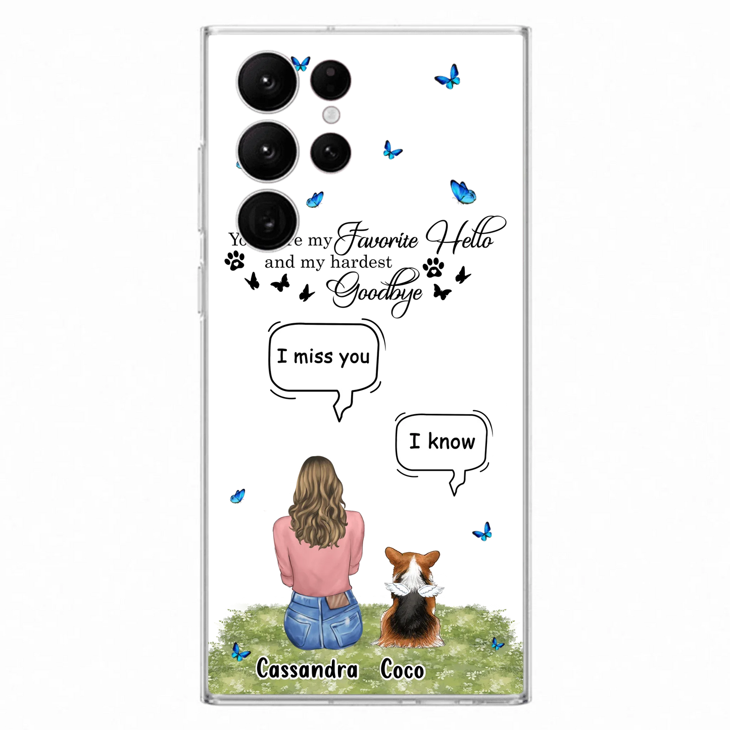 Personalized Pet Phone Case - Upto 4 Pets - Mother's Day Gift Idea For Couple/Dog/Cat Lover - You Were My Favorite Hello - Case For iPhone/Samsung