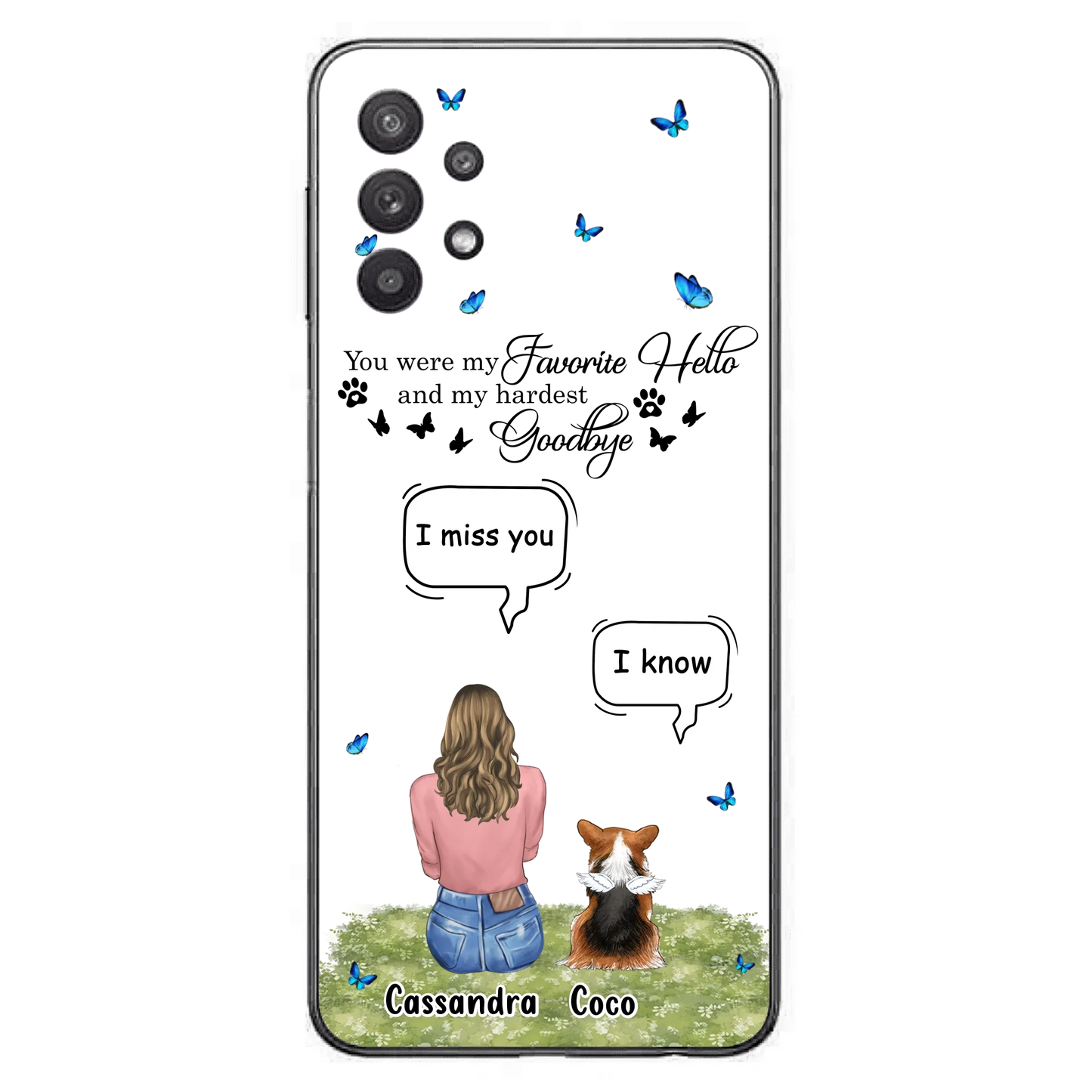 Personalized Pet Phone Case - Upto 4 Pets - Mother's Day Gift Idea For Couple/Dog/Cat Lover - You Were My Favorite Hello - Case For iPhone/Samsung