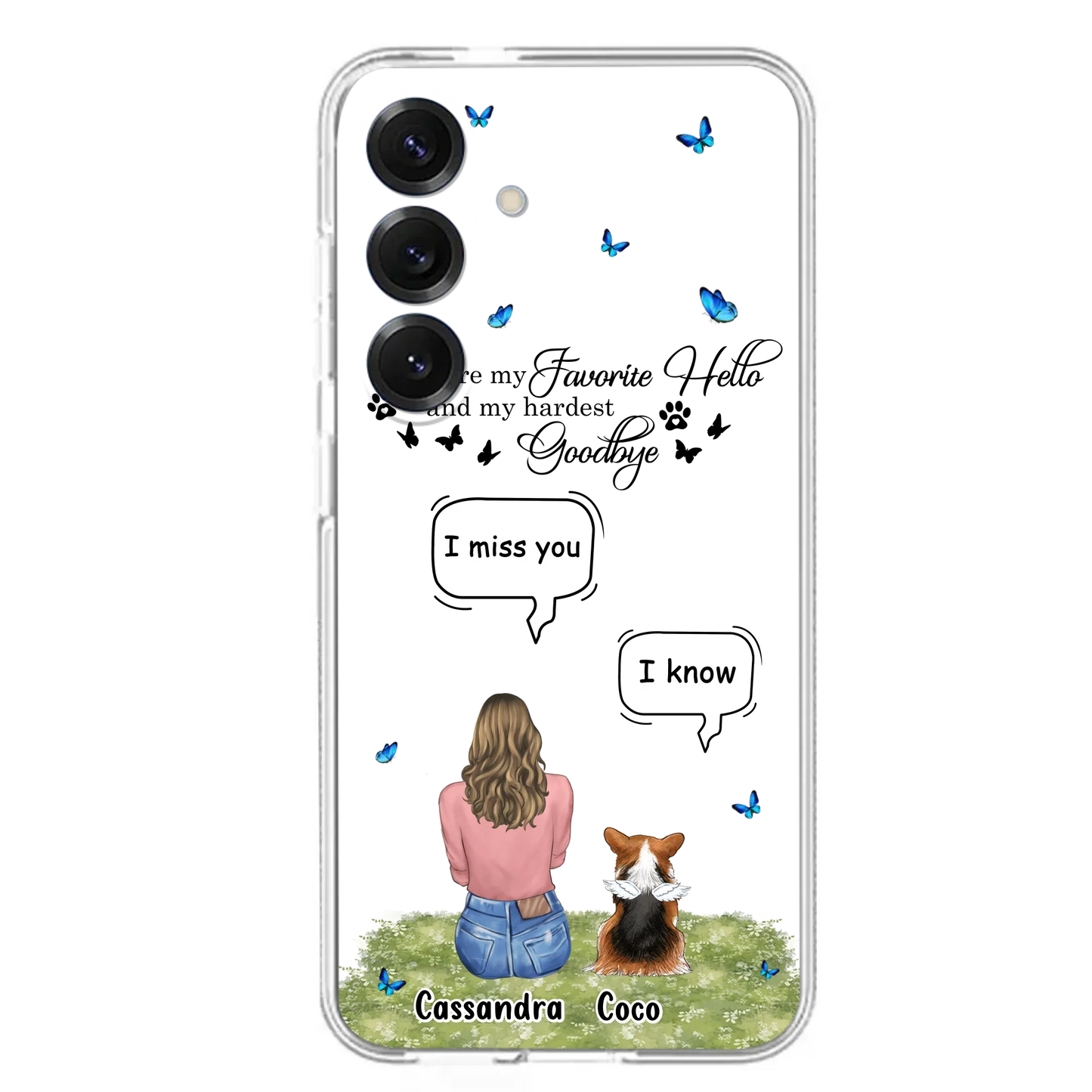 Personalized Pet Phone Case - Upto 4 Pets - Mother's Day Gift Idea For Couple/Dog/Cat Lover - You Were My Favorite Hello - Case For iPhone/Samsung
