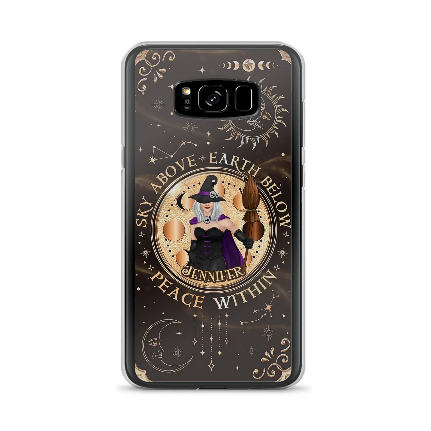 Custom Personalized Witch Phone Case - Halloween Gift Idea For Girl - Wiccan Decor/Pagan Decor - As Above So Below - Cases For iPhone And Samsung