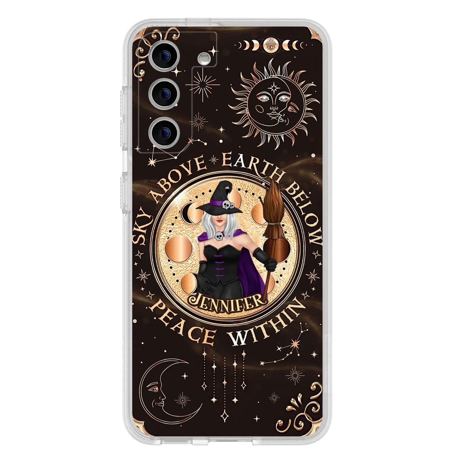 Custom Personalized Witch Phone Case - Halloween Gift Idea For Girl - Wiccan Decor/Pagan Decor - As Above So Below - Cases For iPhone And Samsung