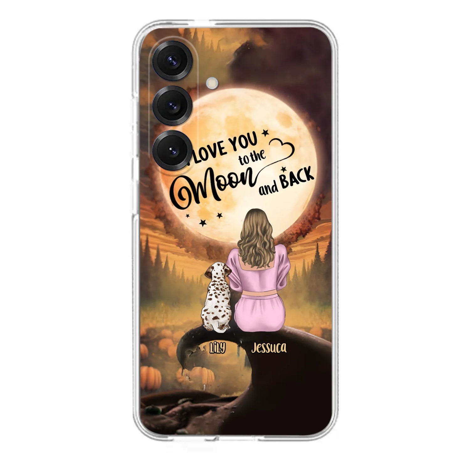Personalized Memorial Pet Mom Phone Case - Gift Idea For Dog/Cat Owners - I Love You To The Moon And Back - Case For iPhone/Samsung
