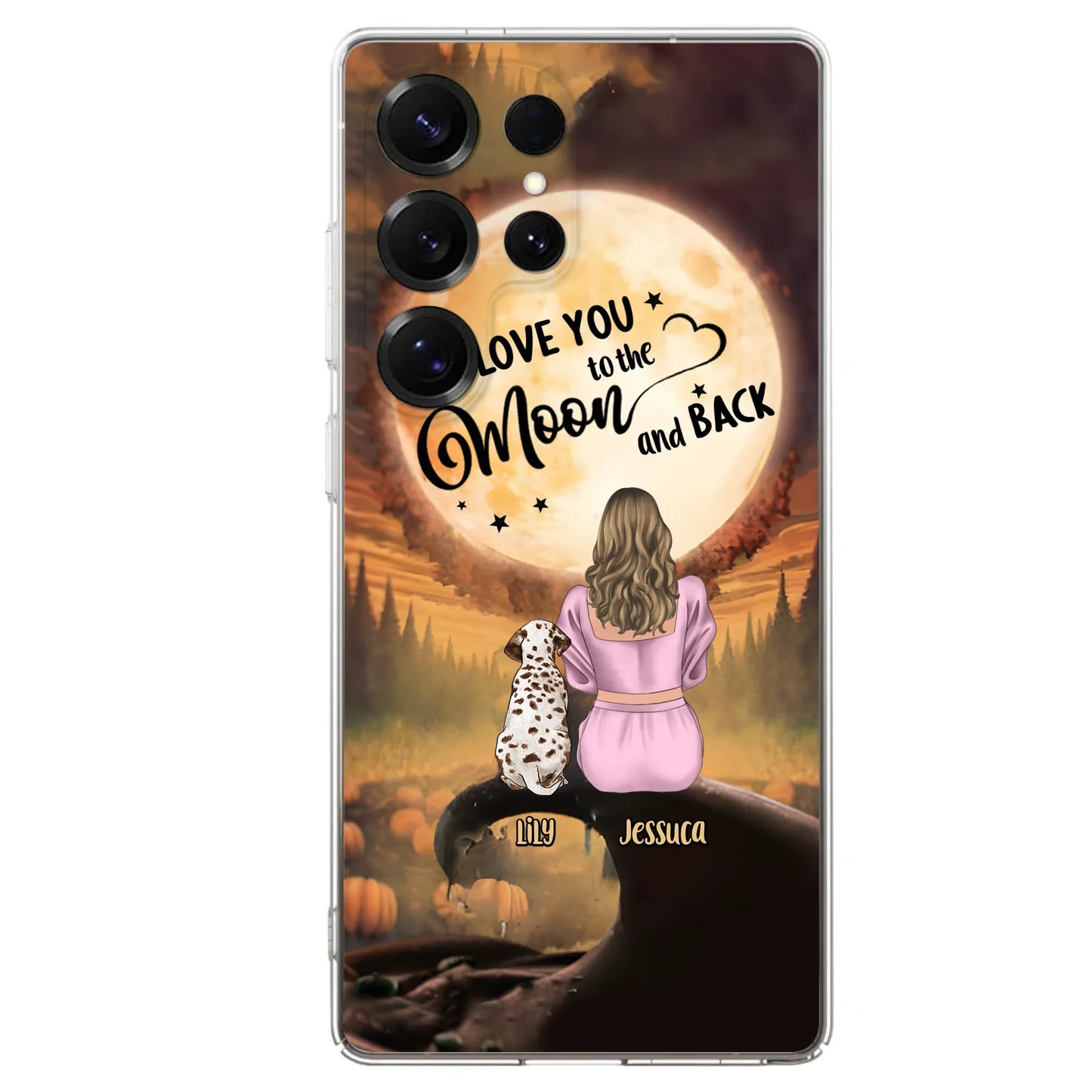 Personalized Memorial Pet Mom Phone Case - Gift Idea For Dog/Cat Owners - I Love You To The Moon And Back - Case For iPhone/Samsung