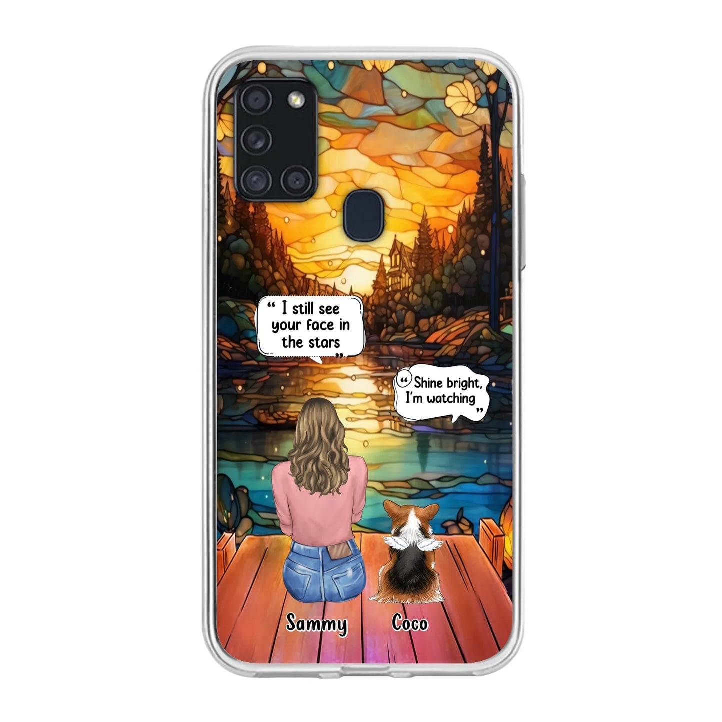 Personalized Memorial Pet Phone Case - Memorial Gift Idea For Dog/Cat/Rabbits Owners - I Still See Your Face In The Stars - Case For iPhone/Samsung