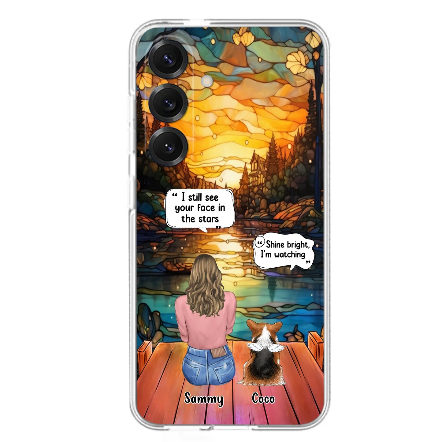 Personalized Memorial Pet Phone Case - Memorial Gift Idea For Dog/Cat/Rabbits Owners - I Still See Your Face In The Stars - Case For iPhone/Samsung