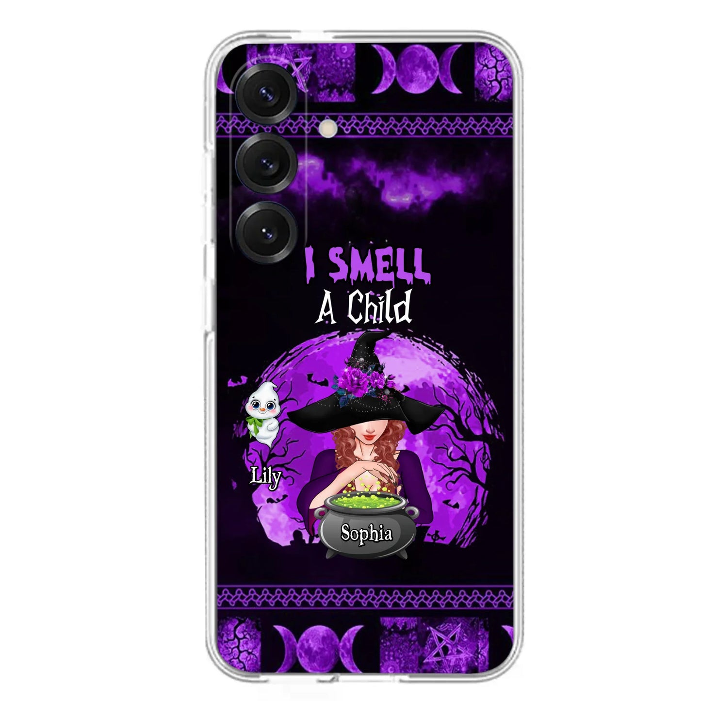 Personalized Witch Phone Case - Up to 10 Children - Halloween Gift Idea for Family - I Smell Children - Case for iPhone/Samsung