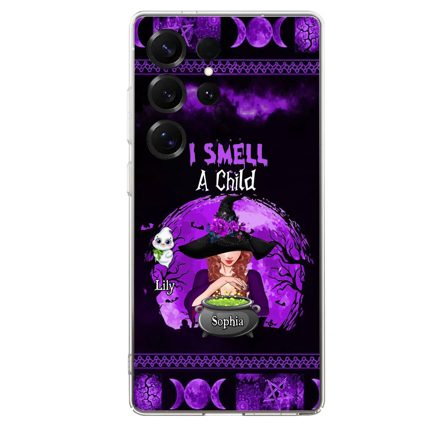 Personalized Witch Phone Case - Up to 10 Children - Halloween Gift Idea for Family - I Smell Children - Case for iPhone/Samsung