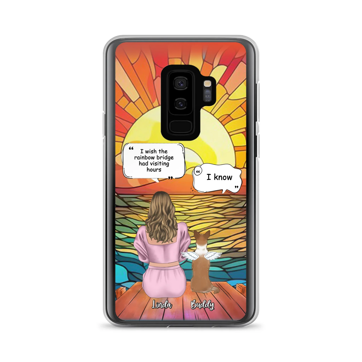 Custom Personalized Memorial Dog Phone Case - Upto 4 Dogs - Memorial Gift Idea For Dog Owners - Case for iPhone/Samsung