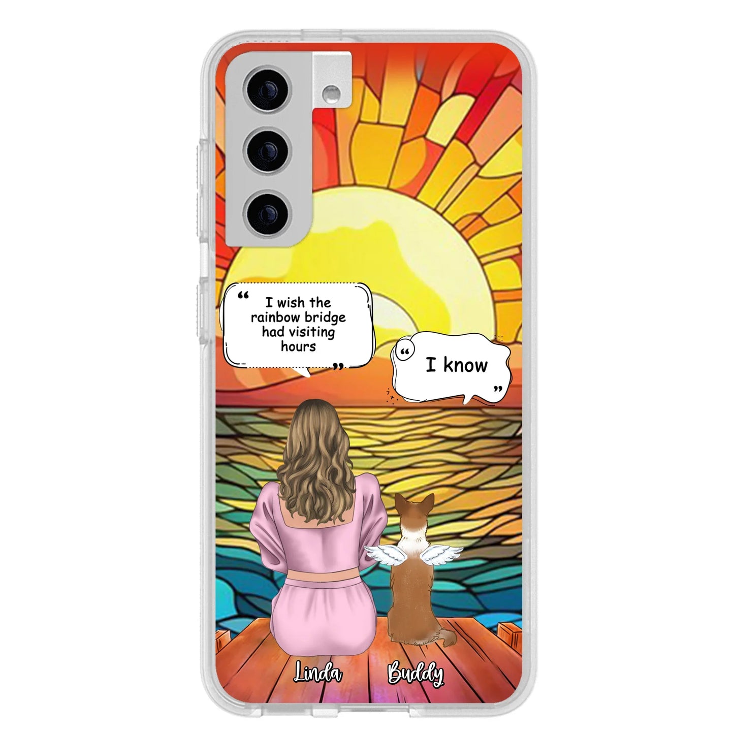 Custom Personalized Memorial Dog Phone Case - Upto 4 Dogs - Memorial Gift Idea For Dog Owners - Case for iPhone/Samsung