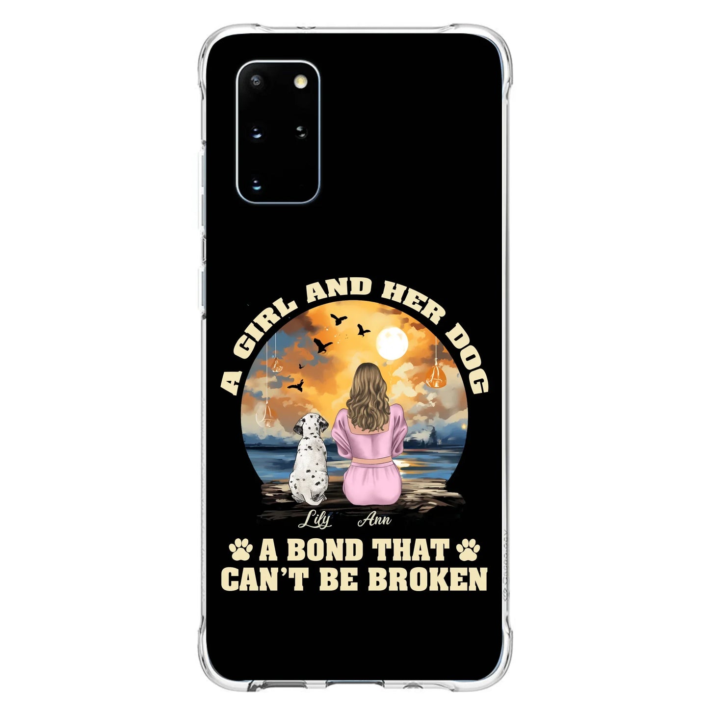 Custom Personalized Dog Mom Phone Case - Upto 4 Dogs - Gift Idea for Dog Owners - Case For iPhone/ Samsung - A Girl And Her Dog A Bond That Can't Be Broken