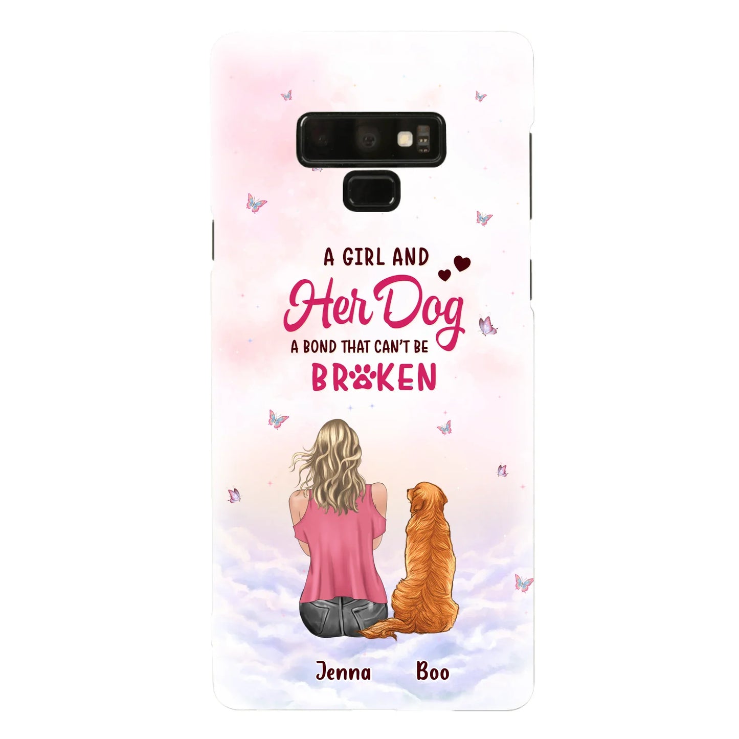 Custom Personalized Dog Mom Phone Case - Upto 5 Dogs - Gift Idea For Dog Lovers - A Girl And Her Dog A Bond That Can't Be Broken - Case for iPhone/Samsung