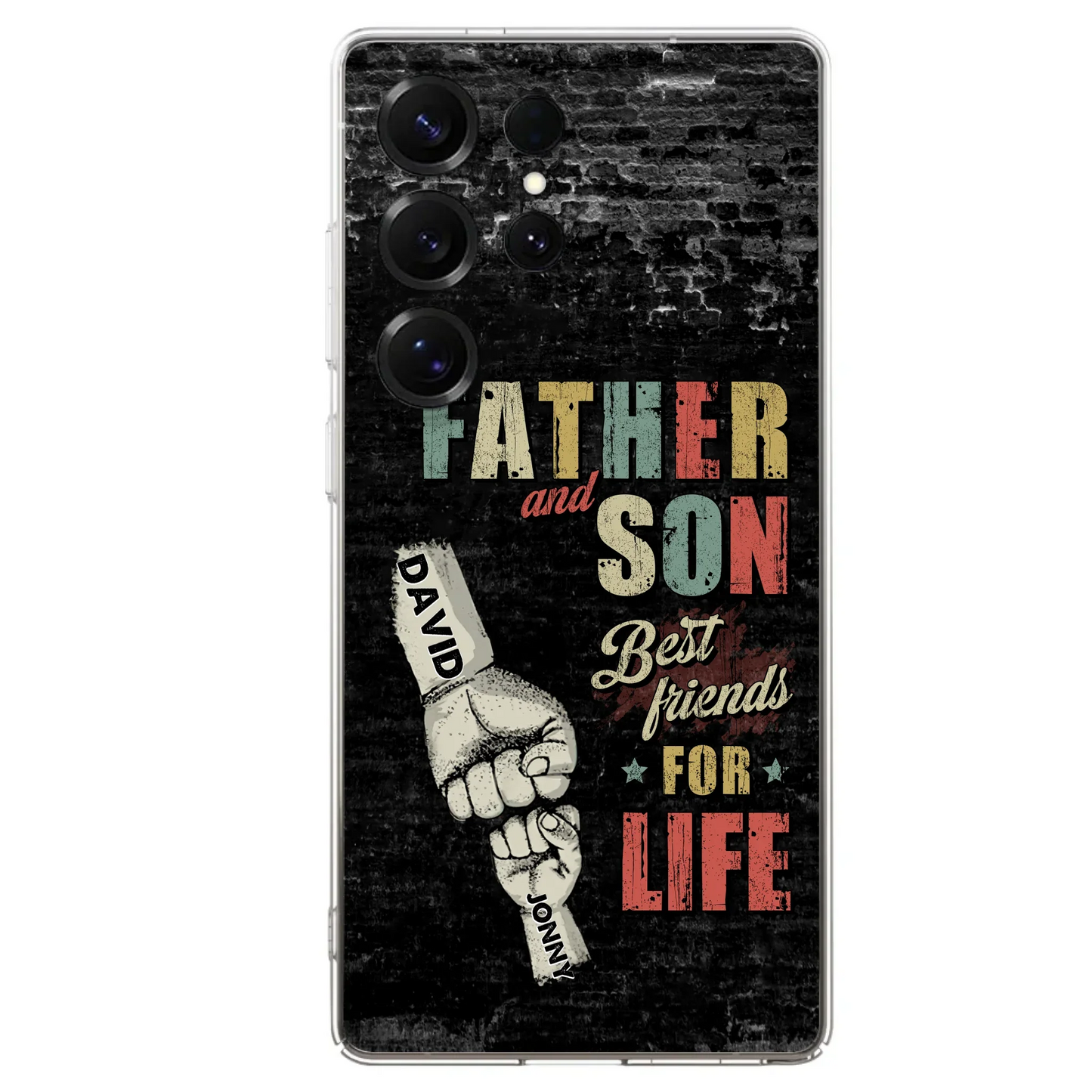 Custom Personalized Father Phone Case - Upto 5 Children - Father's Day Gift Idea from Sons/Daughters - Father And Son/Daughter Best Friends For Life - Case for iPhone/Samsung