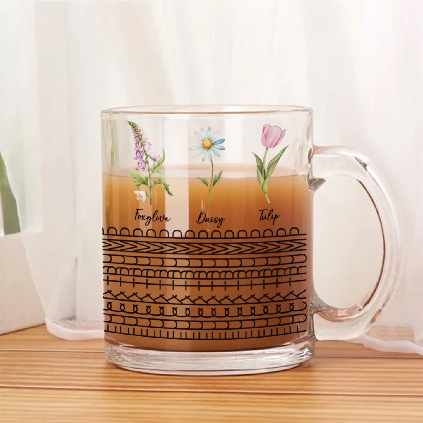 Personalized Birthmonth Flower F*ck this Sh*t Funny Hidden Message Glass Mug