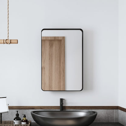 20x30 Inch Recessed Black Metal Framed Medicine Cabinet