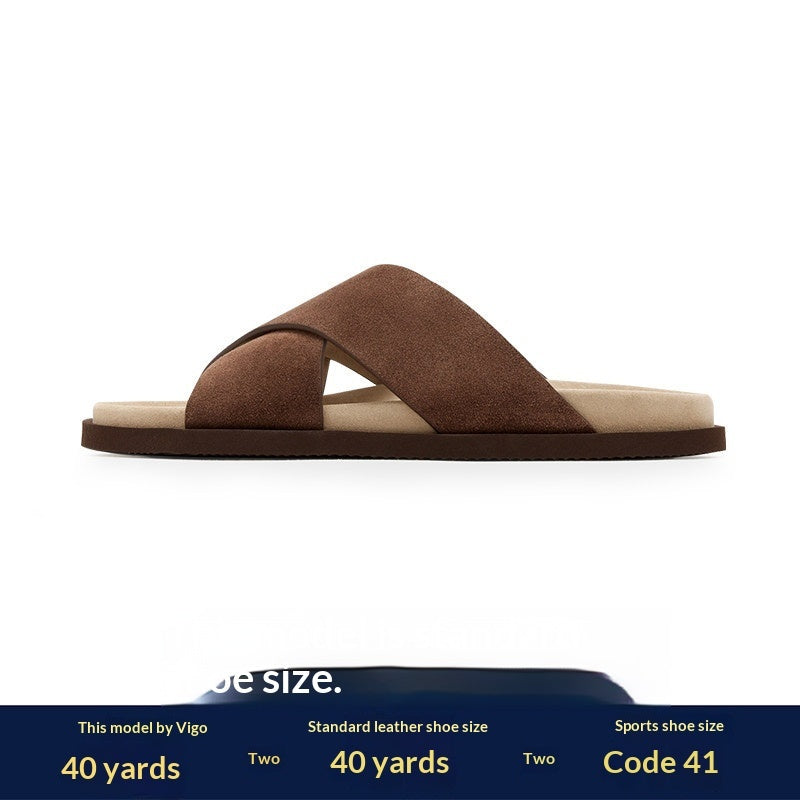 Mens Breathable Thick-soled Beach Flip-flops