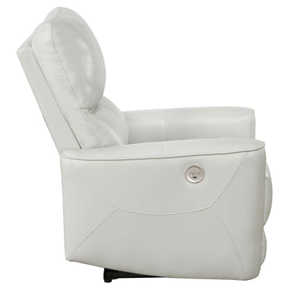 Dove Upholstered Power Recliner Chair With Smooth Power Recline And USB Charging - Gray