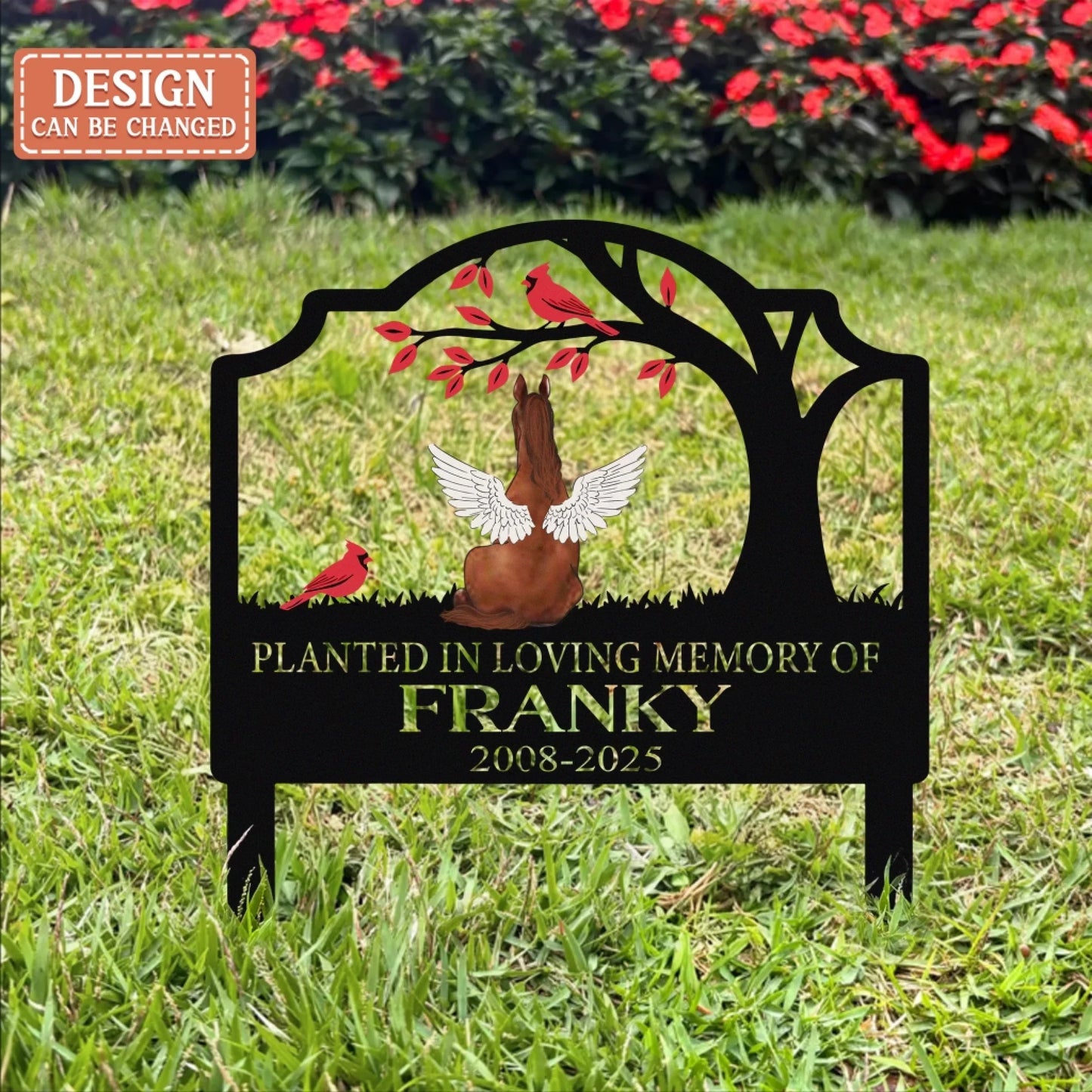 Personalized Memorial Dog/Horse Metal Sign - Memorial Gift Idea For Pet Owner - Planted In Loving Memory Of