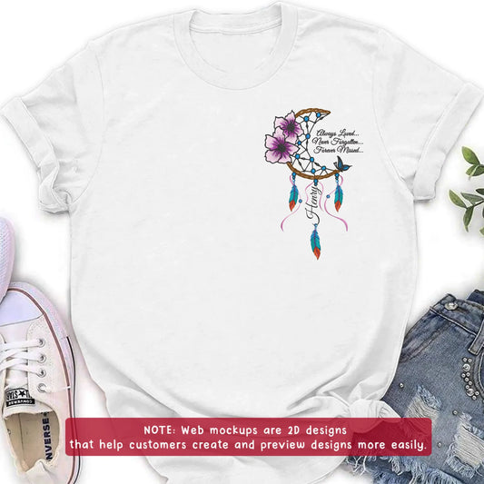 Personalized Memorial Embroidered T-Shirt/Sweater/Hoodie - Memorial Gift Idea - Always Loved Never Forgotten Forever Missed